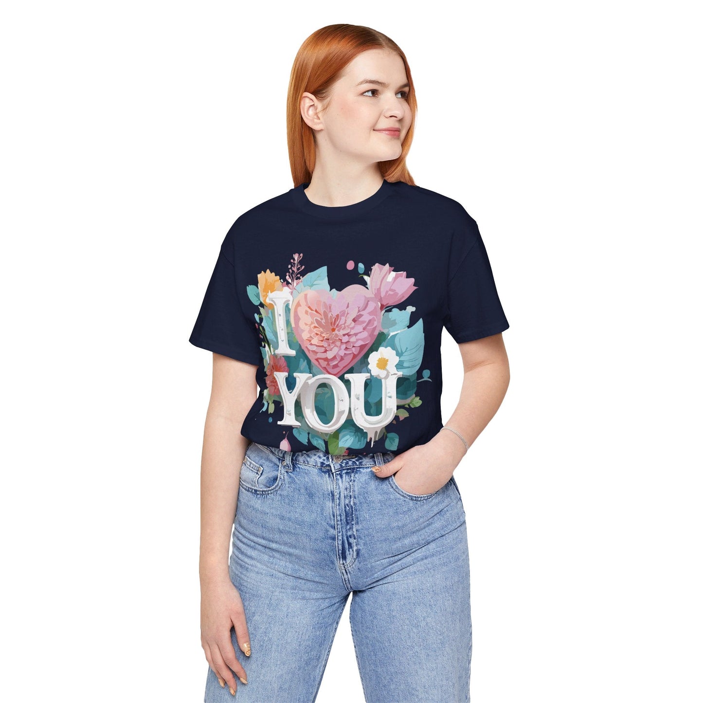 Valentine Day Graphic Unisex 100 Cotton Vintage Artwork with Love and Flower Design Tee 9