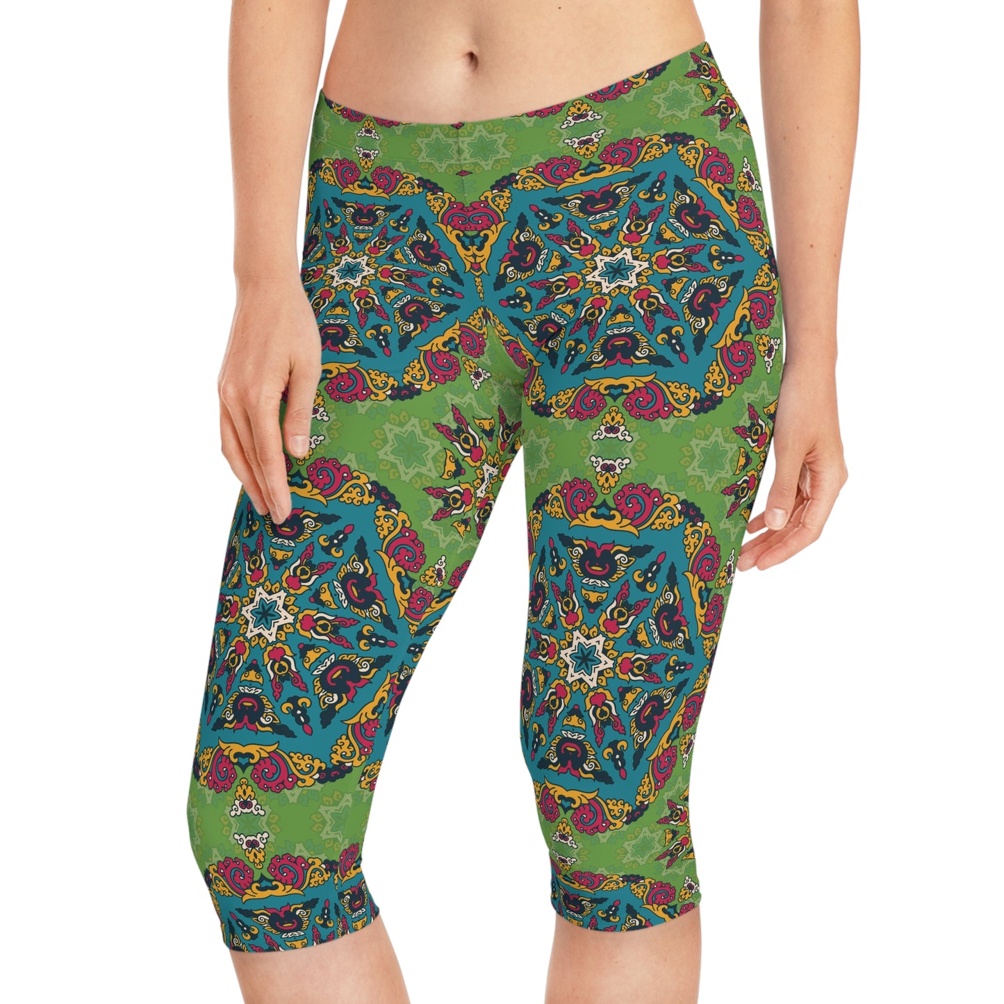 Capri leggings with traditional print