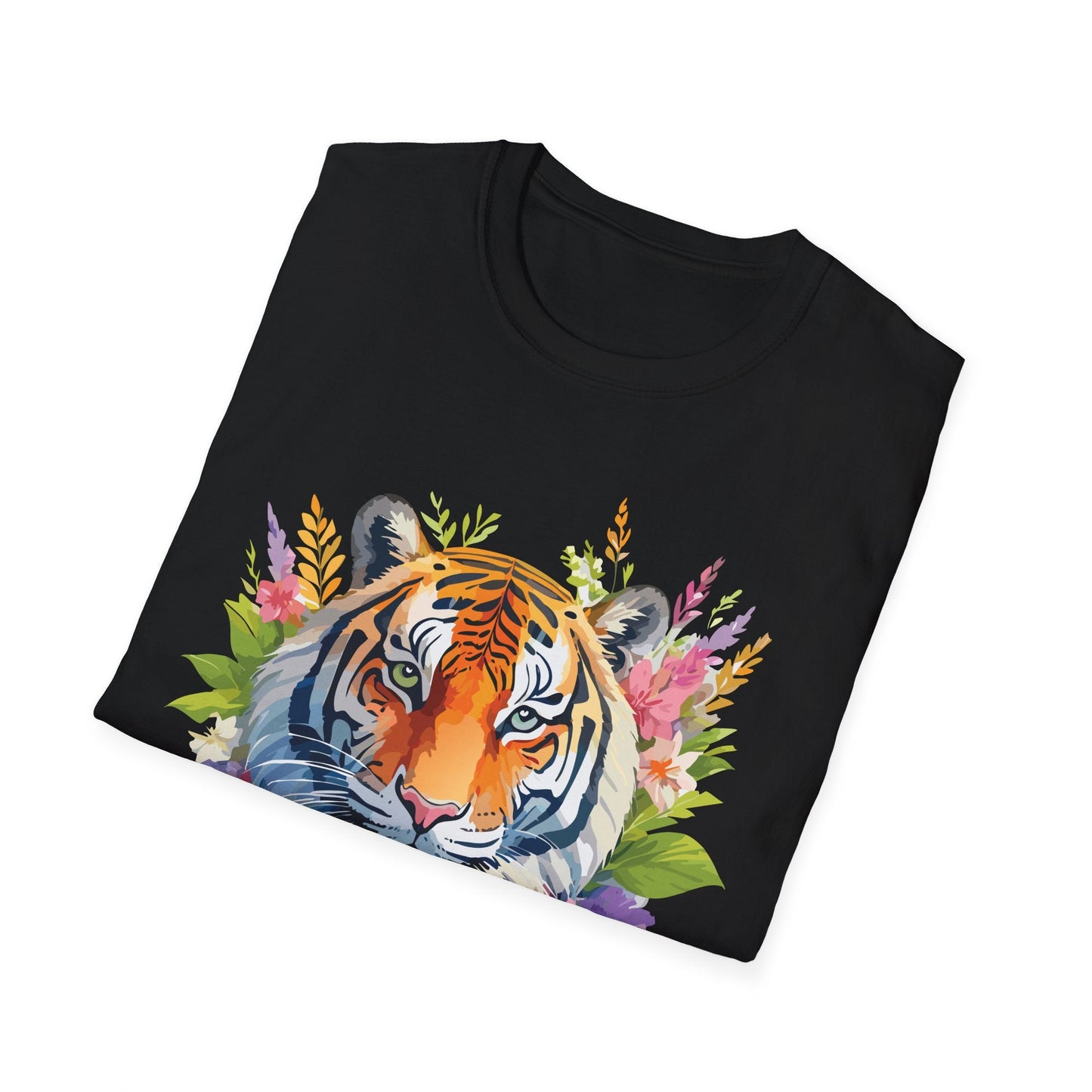 Tiger Print Unisex Gildan Softstyle Tee 64000 100 Percent Ring Spun Cotton