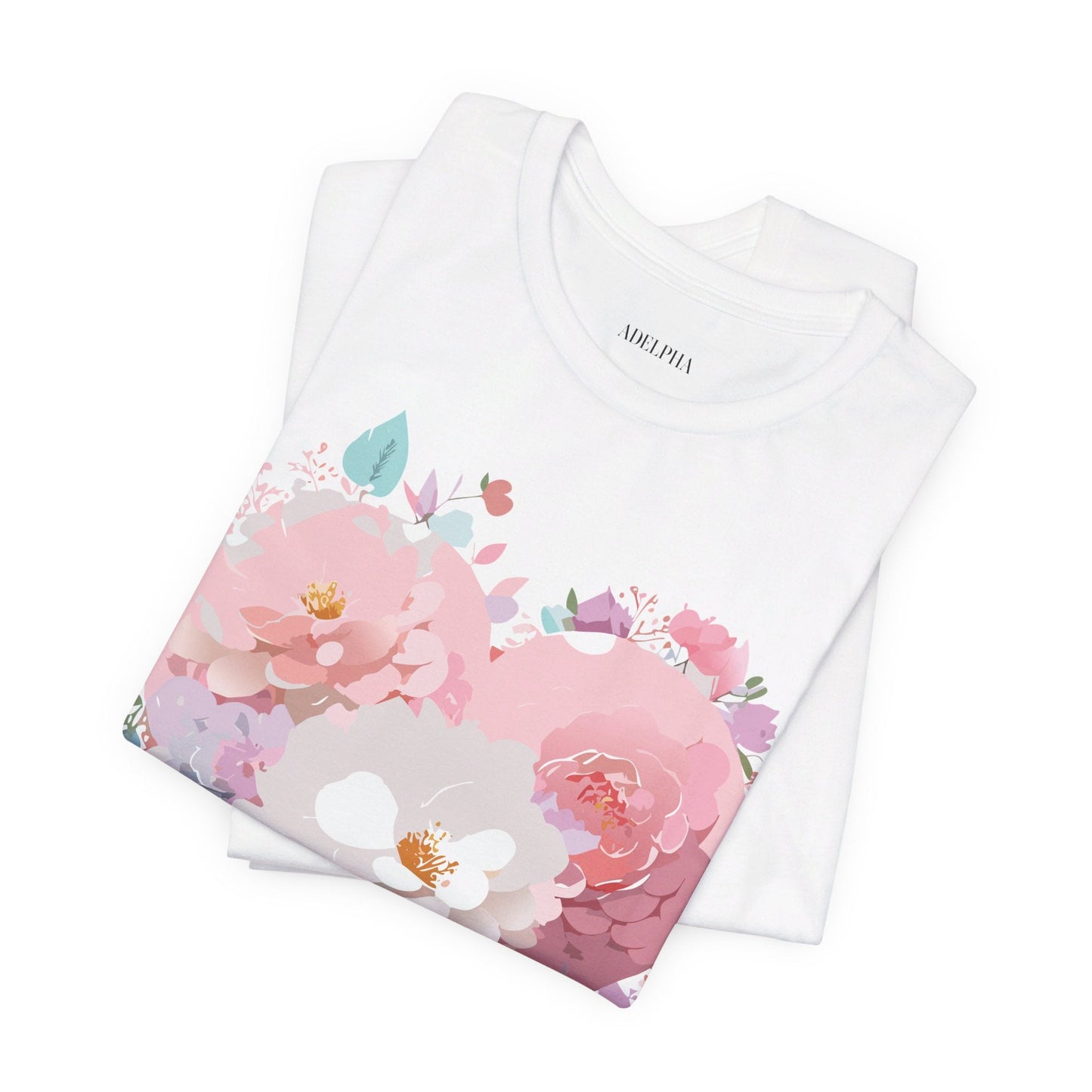 Valentine Day Graphic Unisex 100 Cotton Vintage Artwork with Love and Flower Design Tee 35