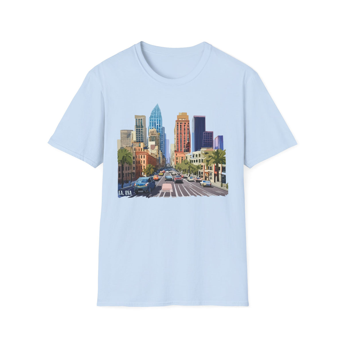 Los Angeles City Skyline T-Shirt | Urban Downtown Street Scene