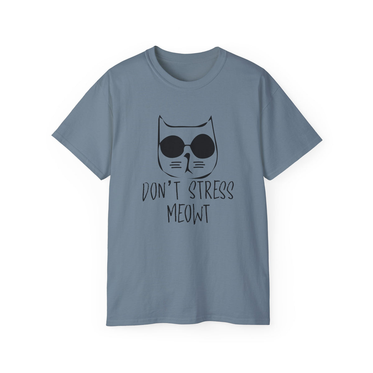 Don't Stress Meowt Cat Face Tee | Cat with Sunglasses Shirt