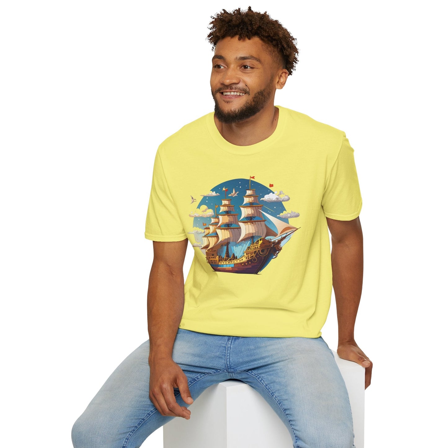 Ship T Shirts Frigate Vessel Tee Shirt Unisex Gildan Softstyle 64000 Cotton Tee Comfort Fit