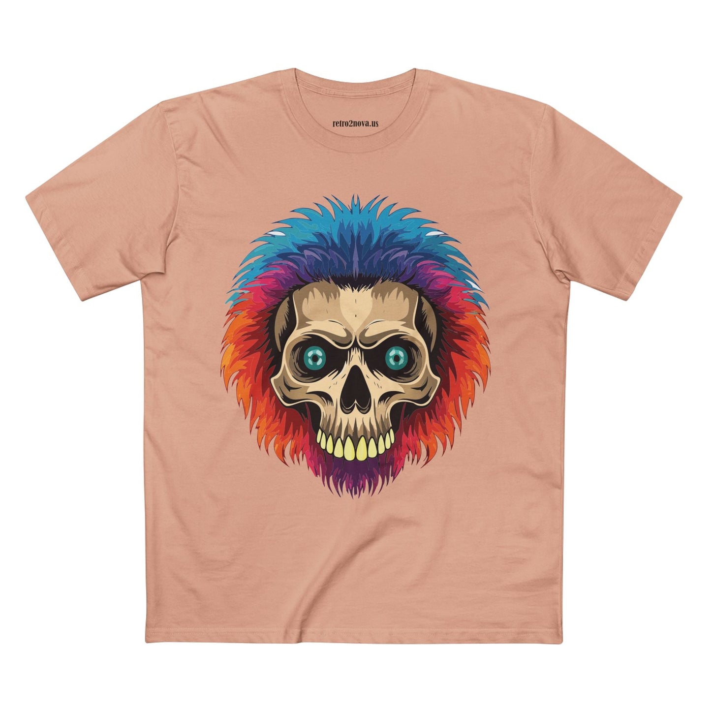 Retro2Nova Skull Shirt Unisex Skeleton Tee Premium Cotton Staple Tee With Original Art Design
