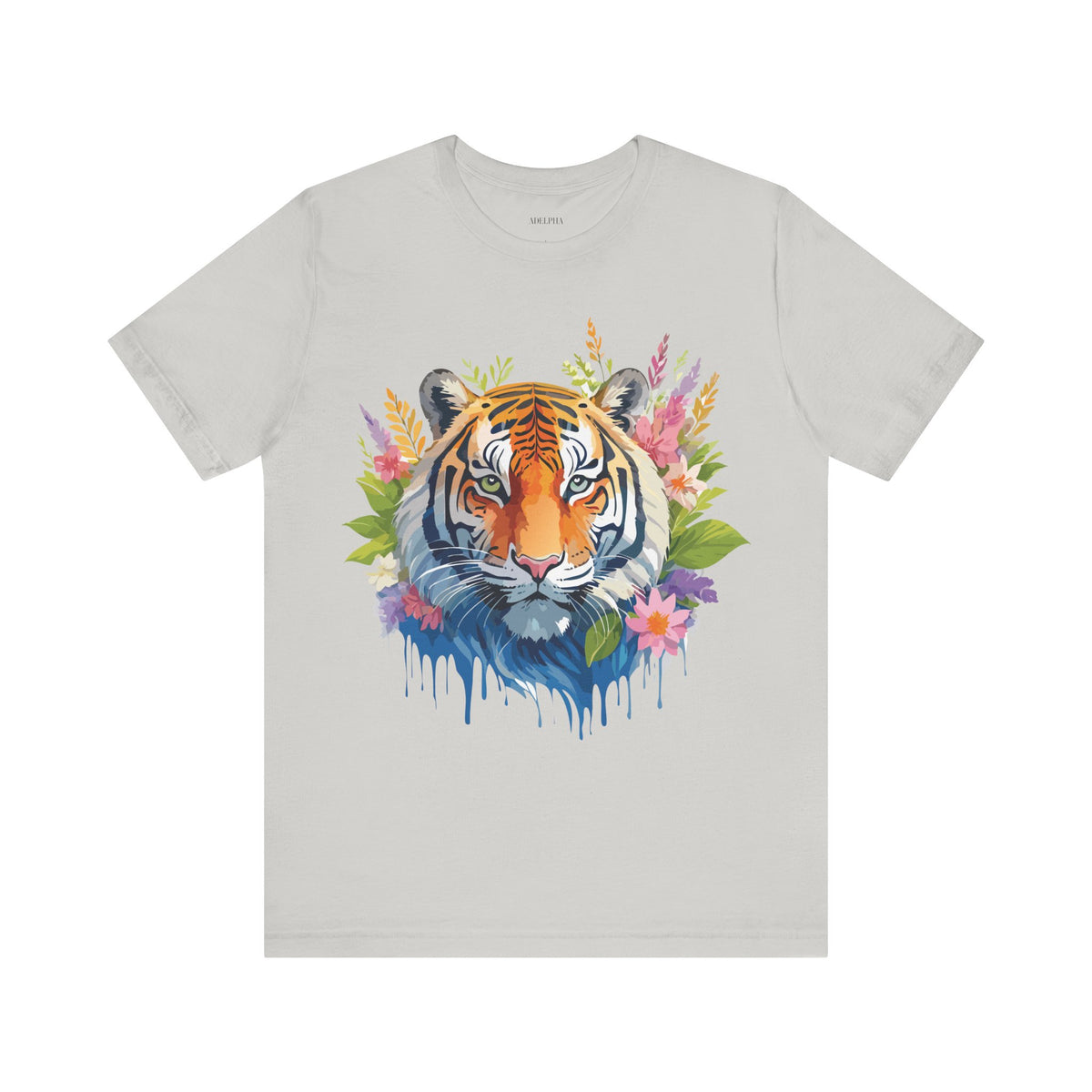 Tiger Graphic Unisex Cotton Bella+Canvas Tee with Art Animal Design d95