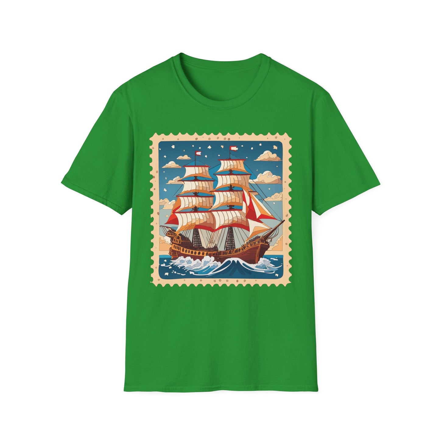 Ship T Shirt Unisex Frigate Vessel Tee Gildan Softstyle 64000 100 Percent Ring Spun Cotton