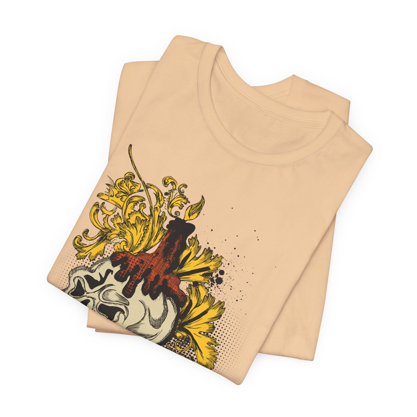 Rock Skull Graphic Design Tee, Skull Shirt, Vintage Tees, Art Design T-Shirt, Vintage Graphic Tee, Art Shirts with Skulls