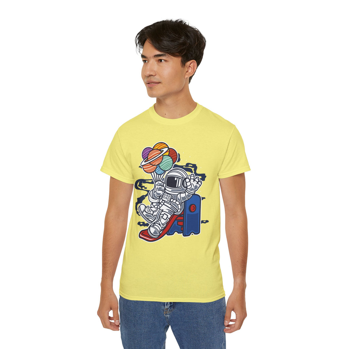Astronaut Cartoon Graphic Tee Unisex 100 Cotton Gildan T-Shirt 5