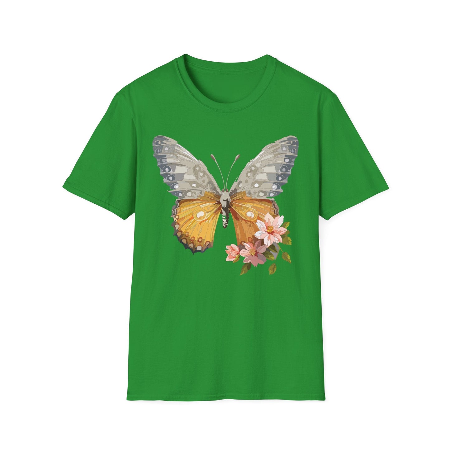 Unisex Butterfly T Shirt Monarch Print Softstyle Cotton Tee Gildan 64000 Lightweight Comfort