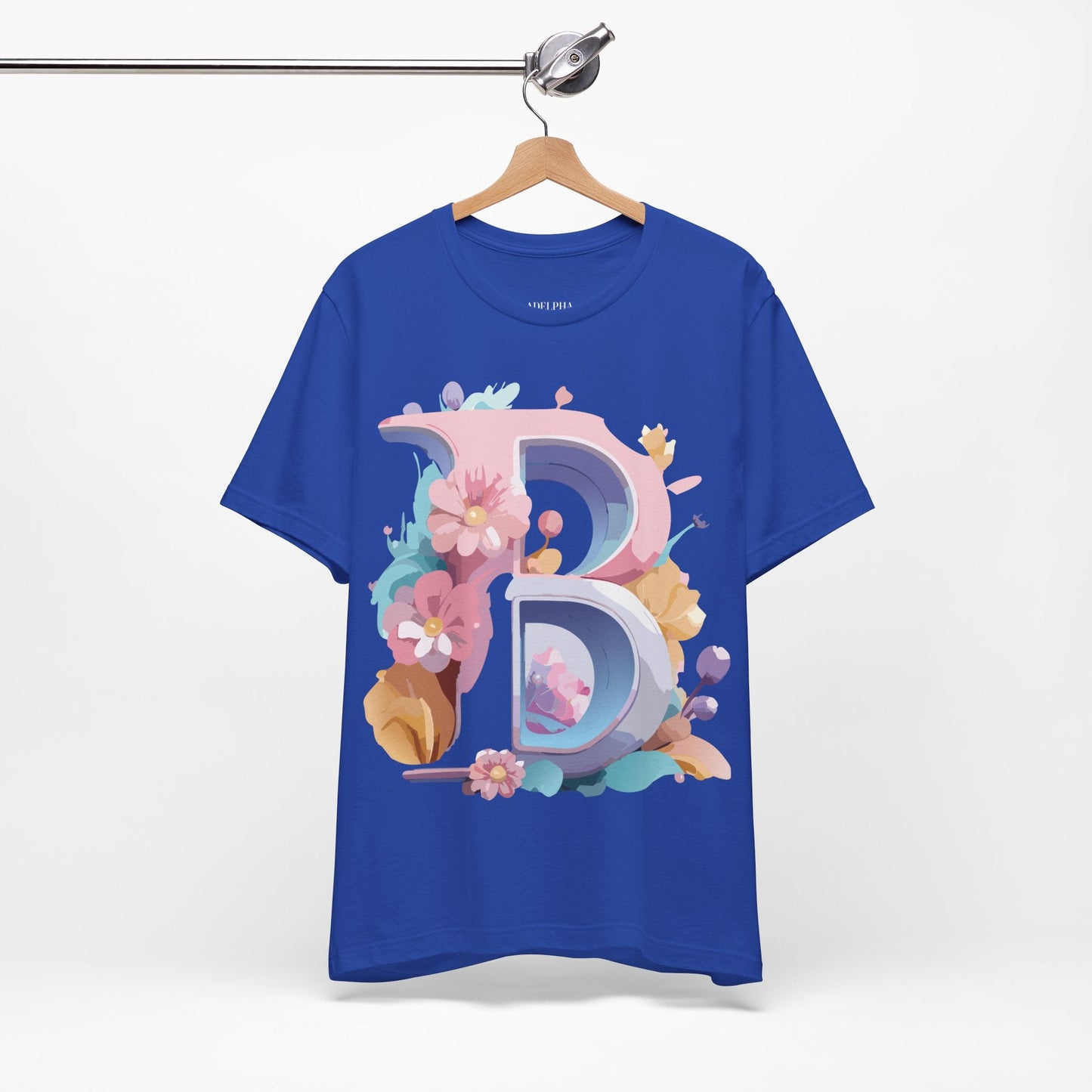 Letter B Shirt Graphic Tee Unisex Vintage Inspired Artwork Adelpha Art Design Short Sleeve