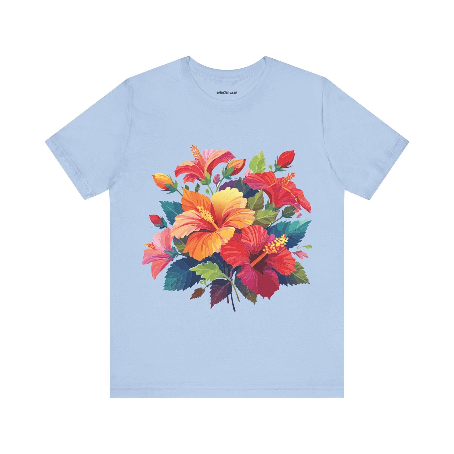 Retro2Nova Floral Shirt Unisex Jersey Short Sleeve Tee From Flowers Collection Bold Vibrant Design