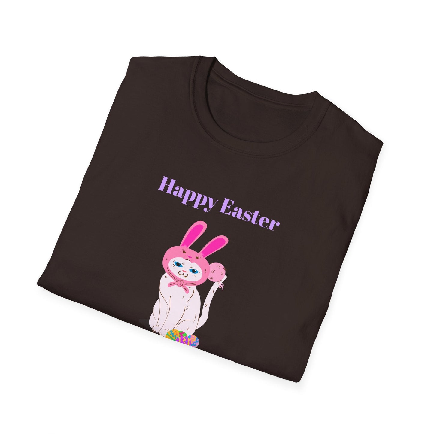 Unisex Easter Bunny T Shirt Softstyle 64000 Tee With Easter Design Print Gildan 100 Percent Ring Spun Cotton