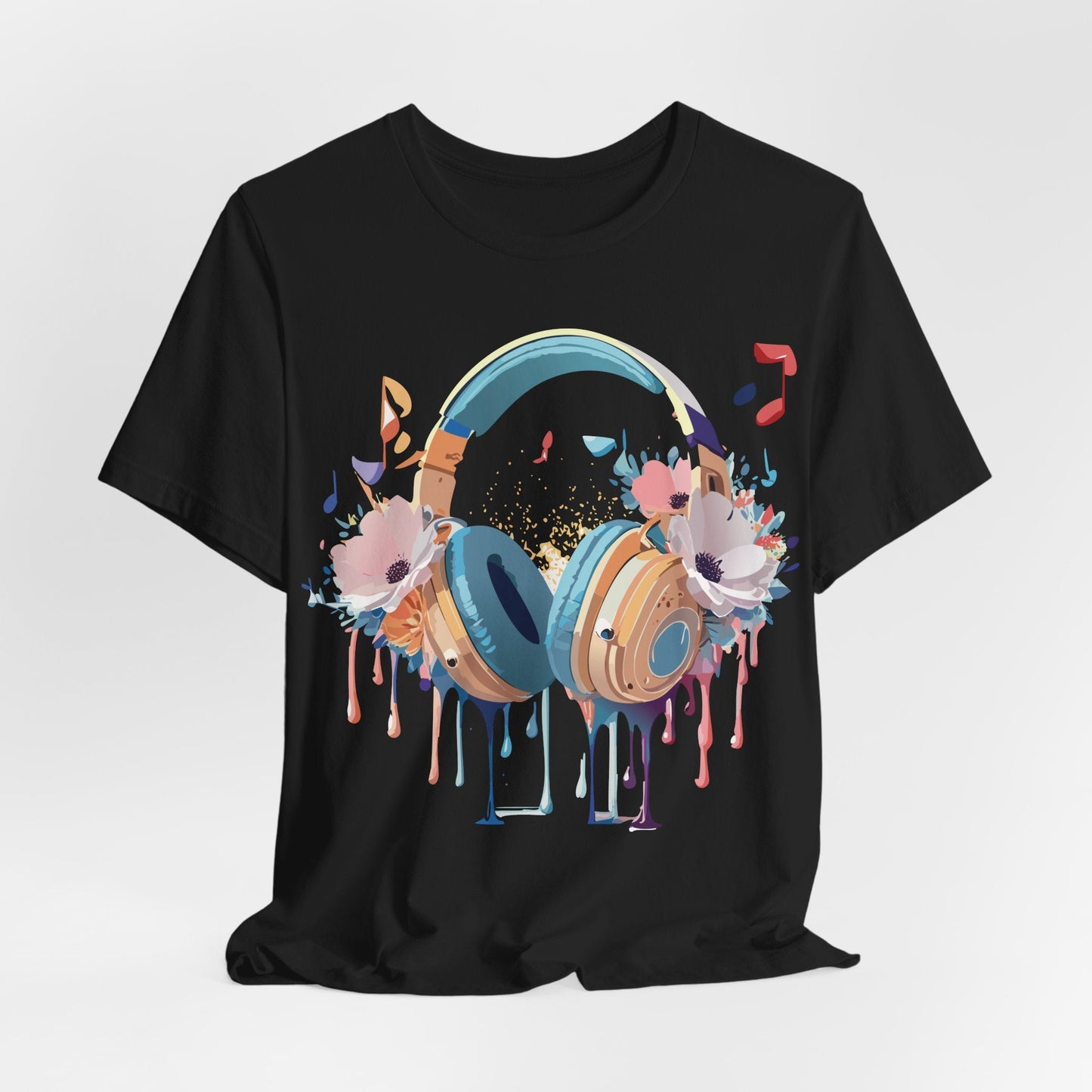 Music Graphic Unisex 100 Cotton Vintage Art with Musical Elements Tee 102