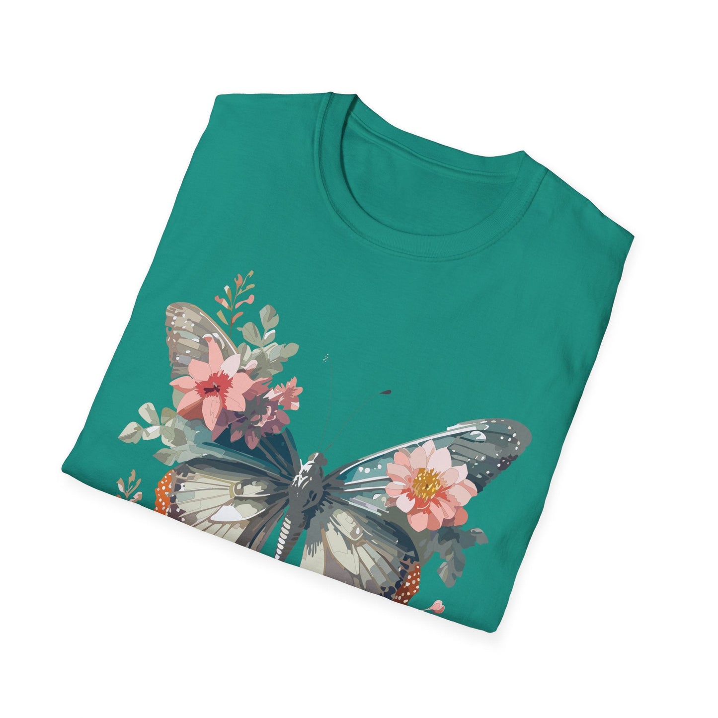 Butterfly Shirt Unisex Softstyle T Shirt Gildan 64000 Lightweight Ring Spun Cotton Monarch Design
