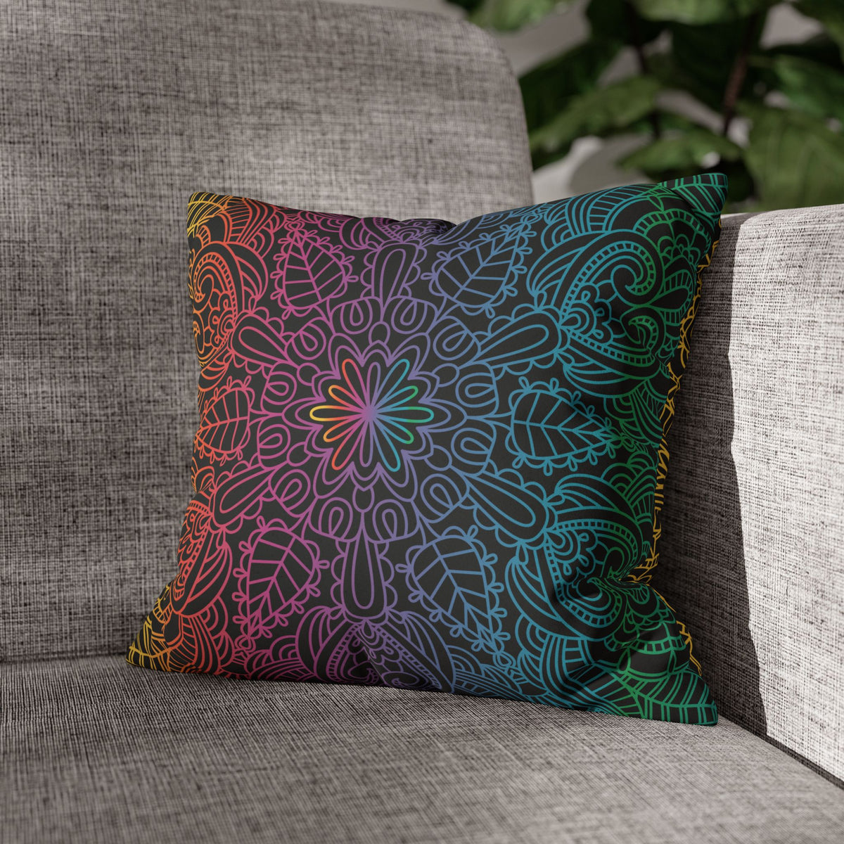 Ornament Print Pillowcase 100 Faux Suede Cover - 4 sizes: 14"-16"-18"-20" - Pillow Not Included