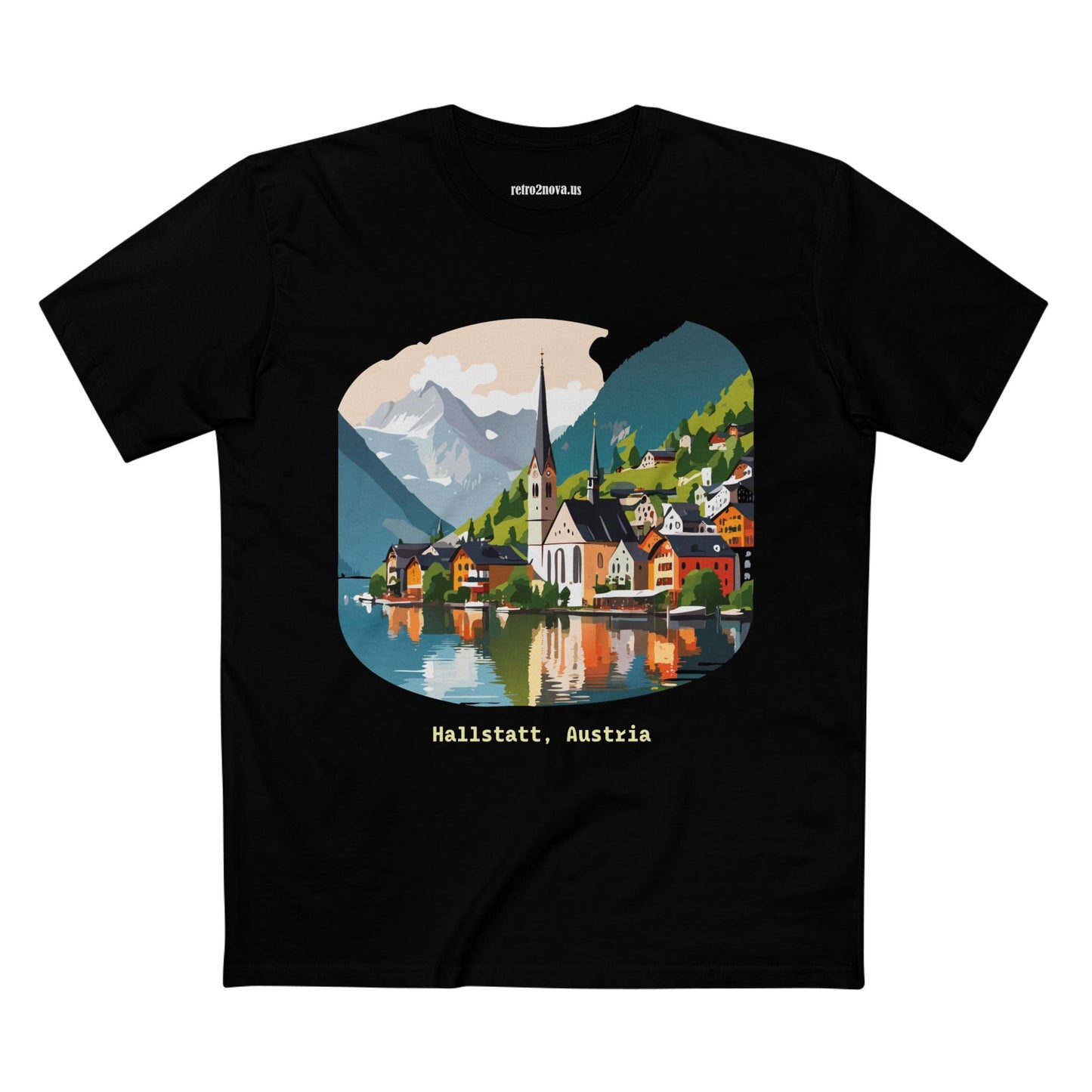 Austria Travel Shirt Unisex Premium Cotton Tee Featuring Original Art Design Retro2Nova