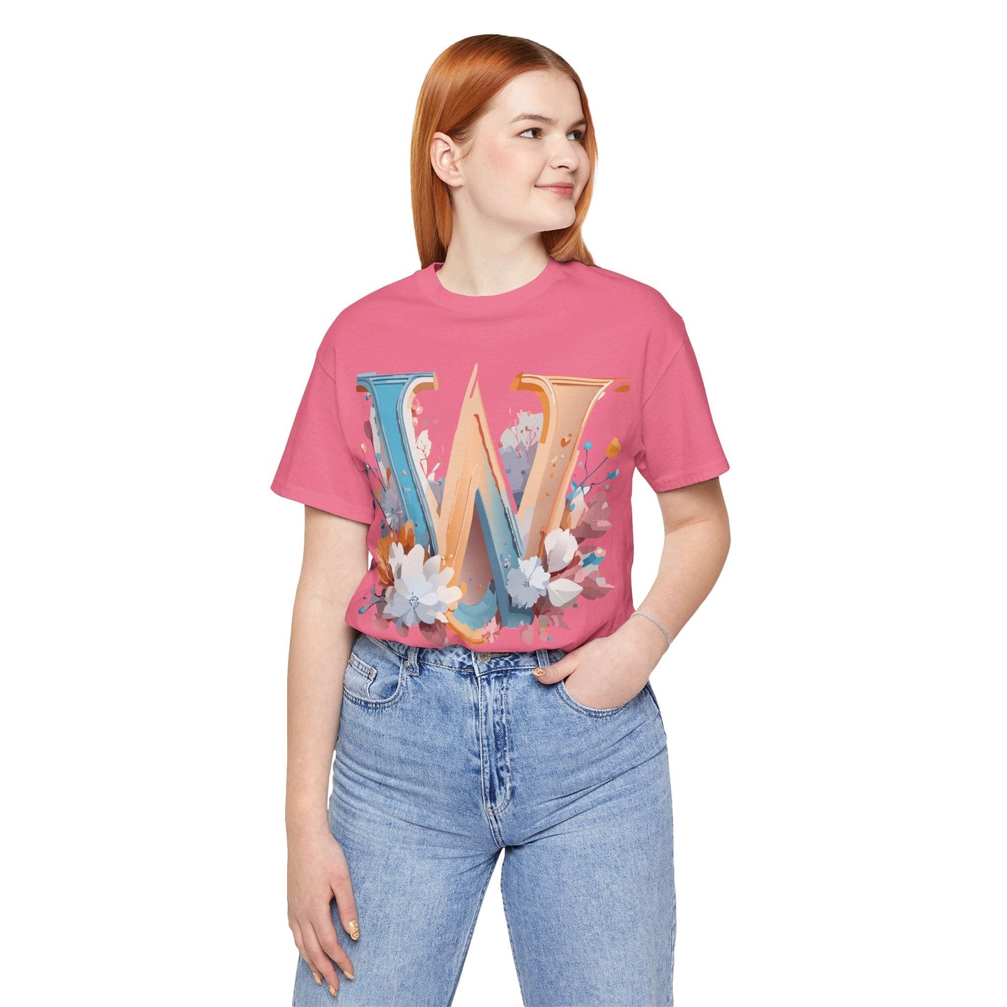 Letter W Shirt Graphic Tee Unisex Adelpha Vintage Inspired Art Design Short Sleeve
