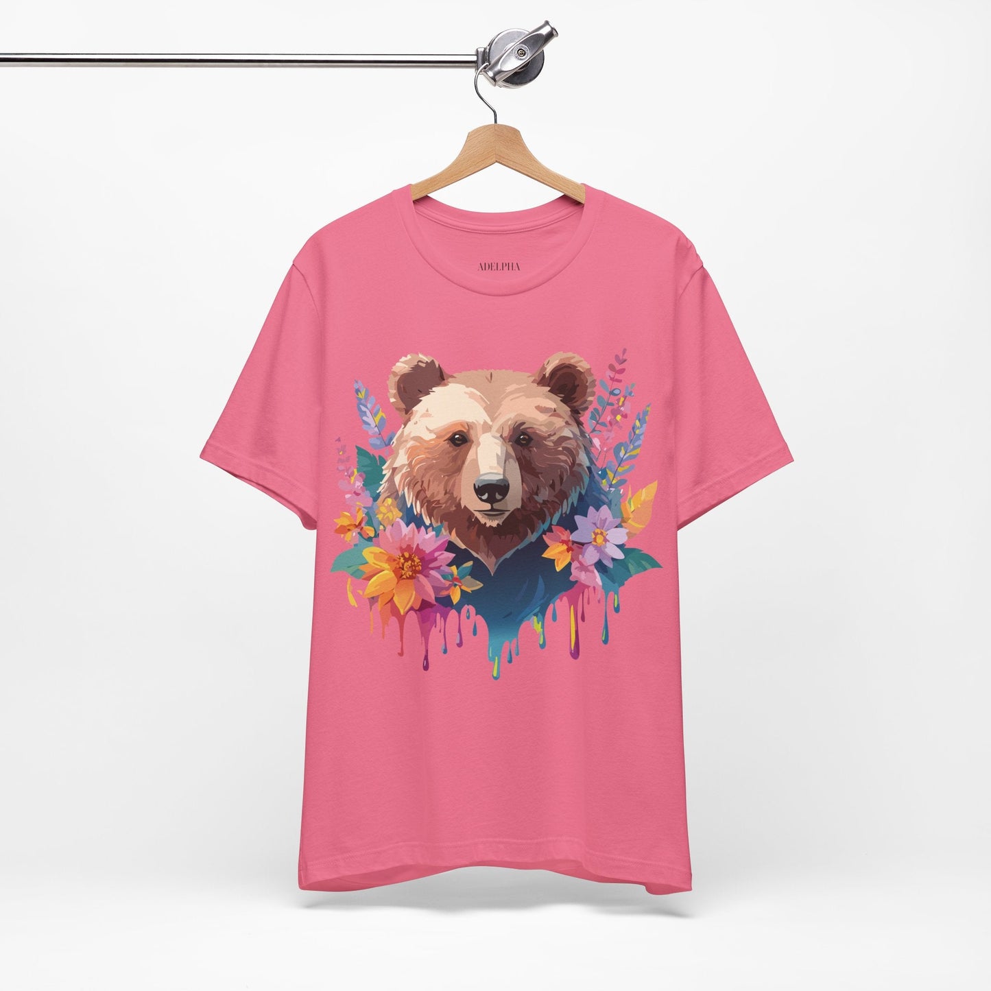 Bear Graphic Unisex 100 Cotton Short Sleeve Art Design Vintage T-Shirt 5