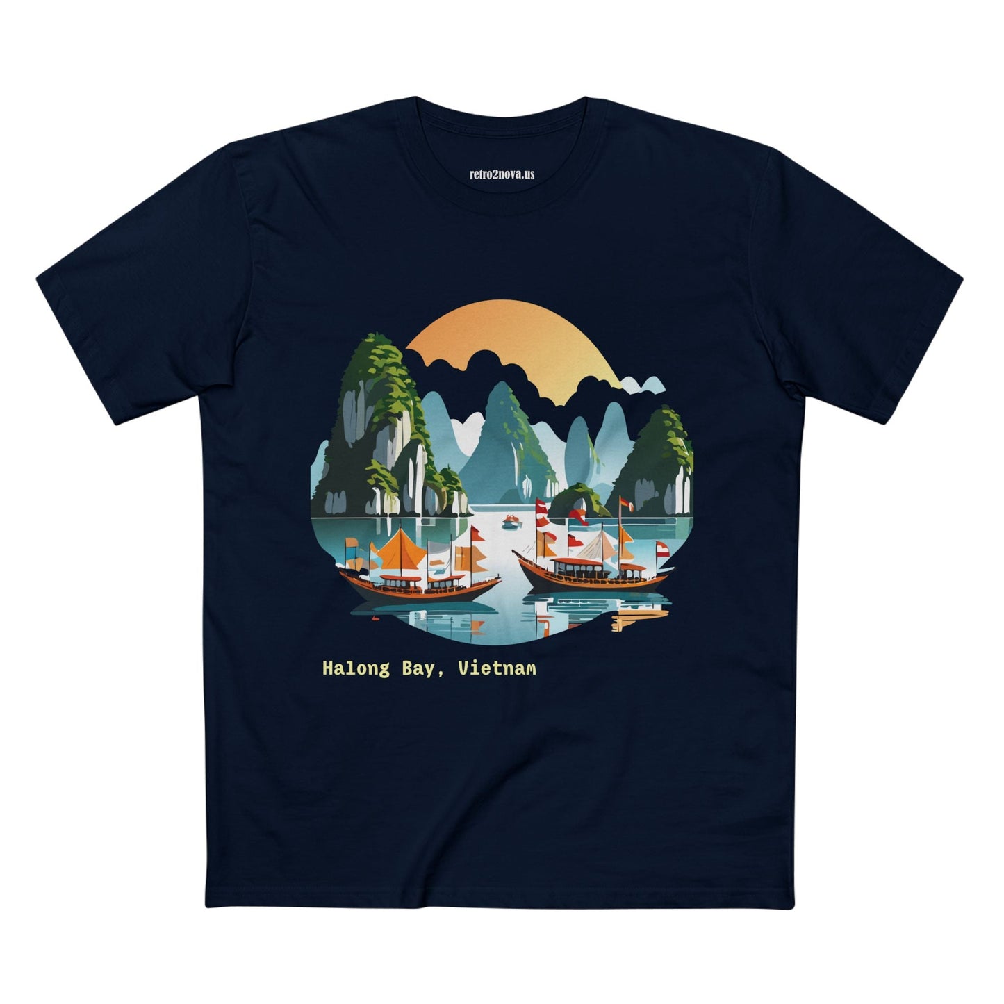 Travel Shirt Vietnam Tourist TT33 Unisex Premium Cotton Art Tee Retro2Nova Discover Art