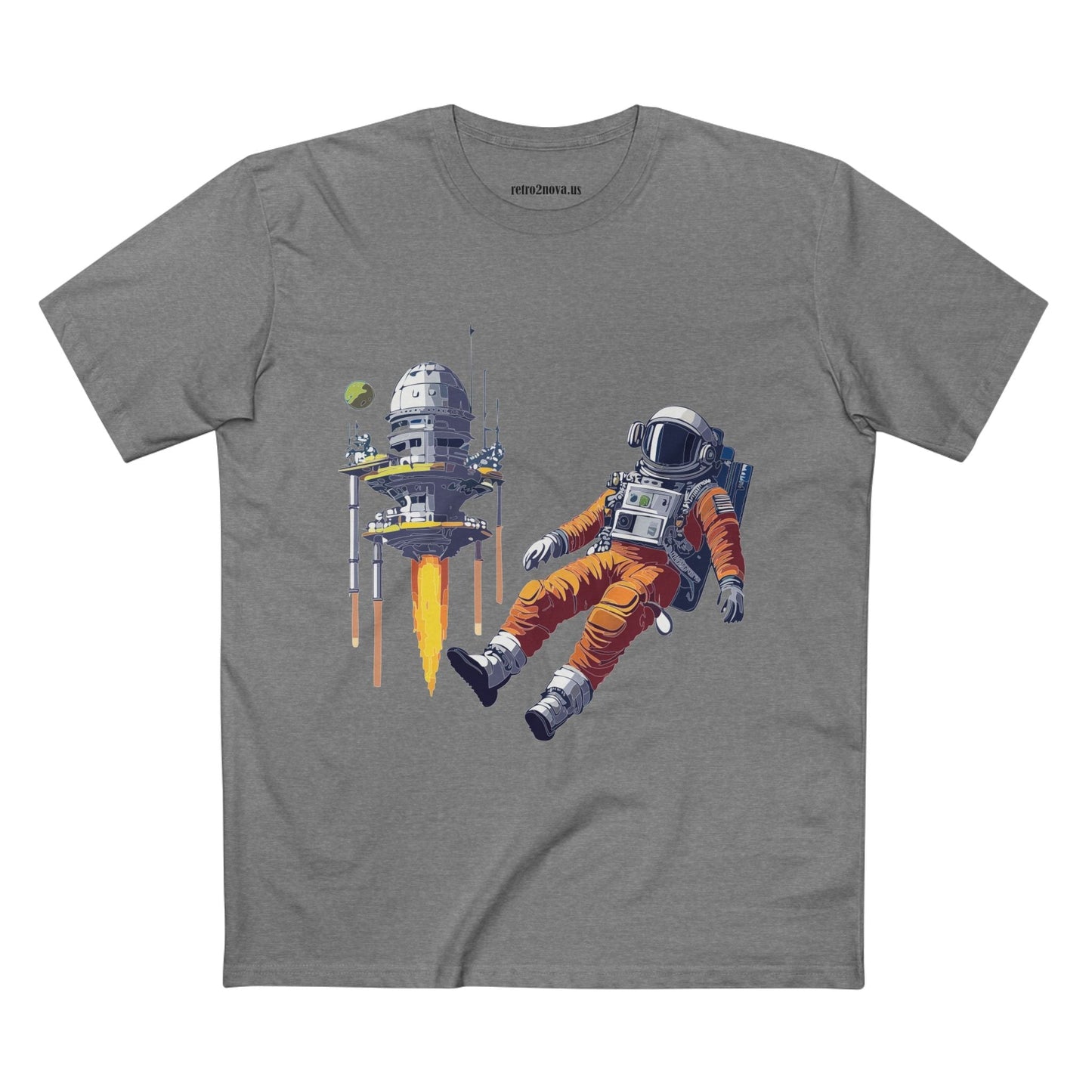 Cosmos Astronaut Shirt Unisex Premium Cotton Tee With Original Art Design By Retro2Nova
