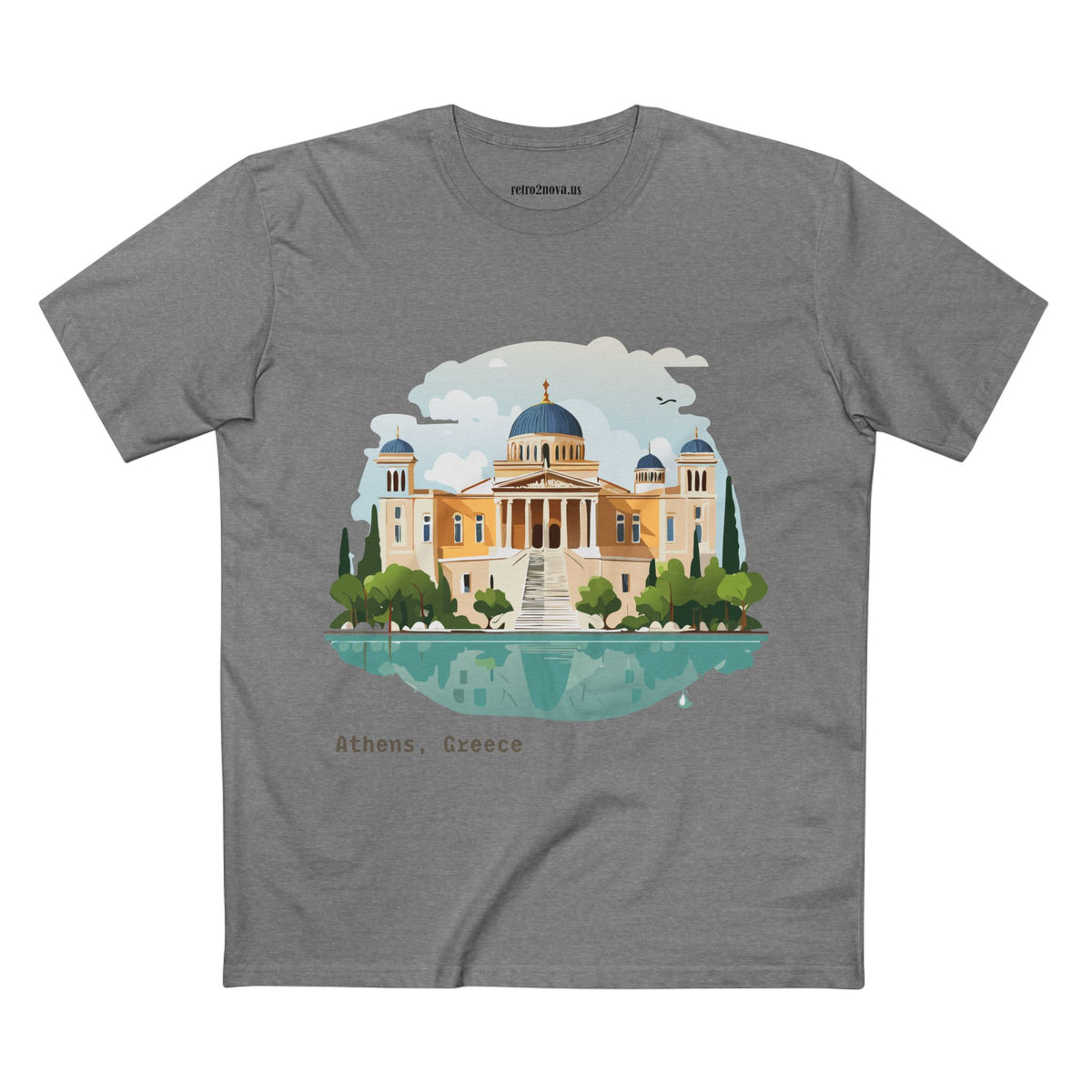 Athens Greece Illustration T-Shirt | Acropolis Temple Travel Tee