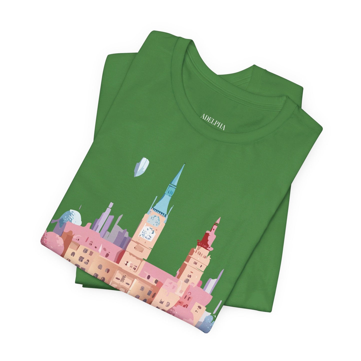 Prague Tourist Shirt Unisex Short Sleeve Graphic Tee Featuring Adelpha Vintage Artwork
