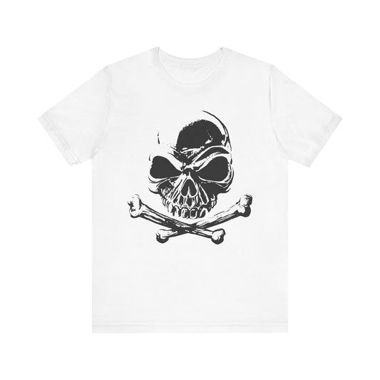 Black Skull Graphic Design Tee, Skull Shirt, Vintage Tees, Art Design T-Shirt, Vintage Graphic Tee, Art Shirts with Skulls