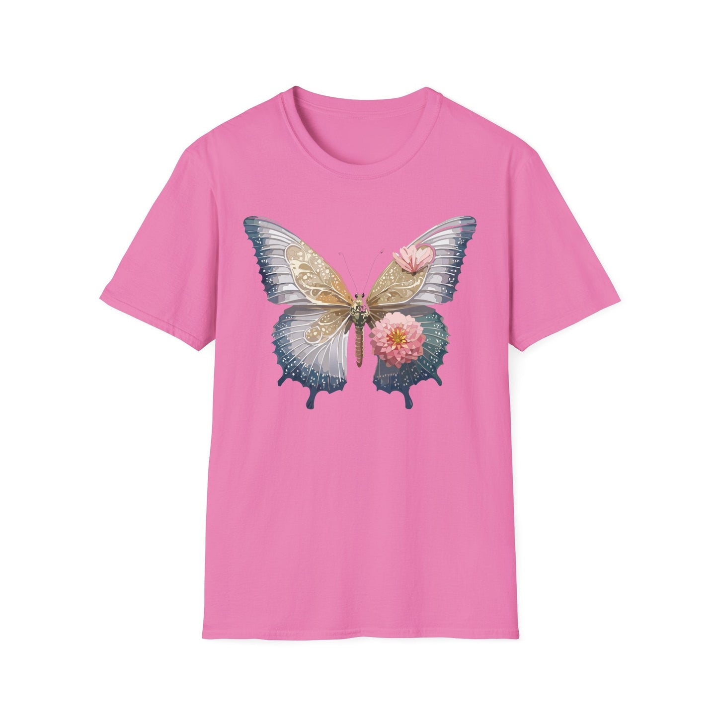Unisex Monarch Butterfly T Shirt Softstyle Gildan 64000 100 Percent Ring Spun Cotton Tee