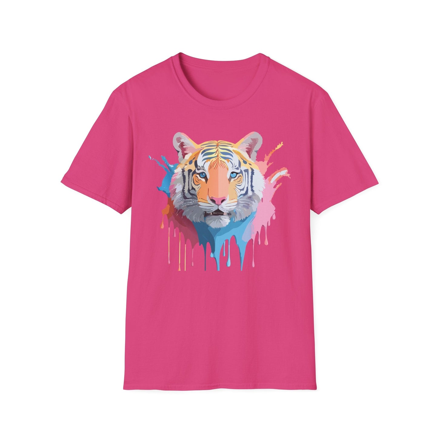 Tiger Print Unisex Softstyle T Shirt Gildan 64000 Comfort Tee