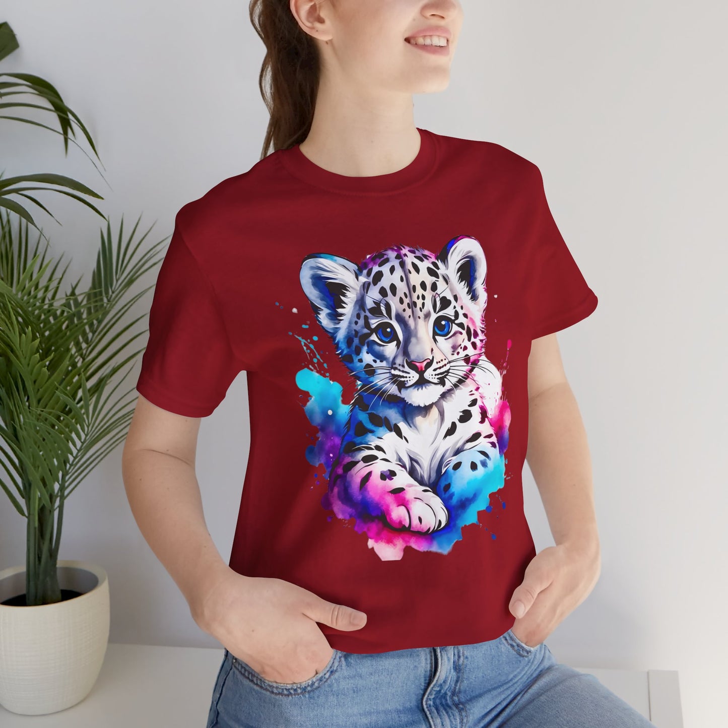 Baby Leopard Shirt, Cute Leopard Tee Shirt, Animal T-Shirt, Gepard Top, Animal Tees, Art Design T-Shirt, Graphic Tee