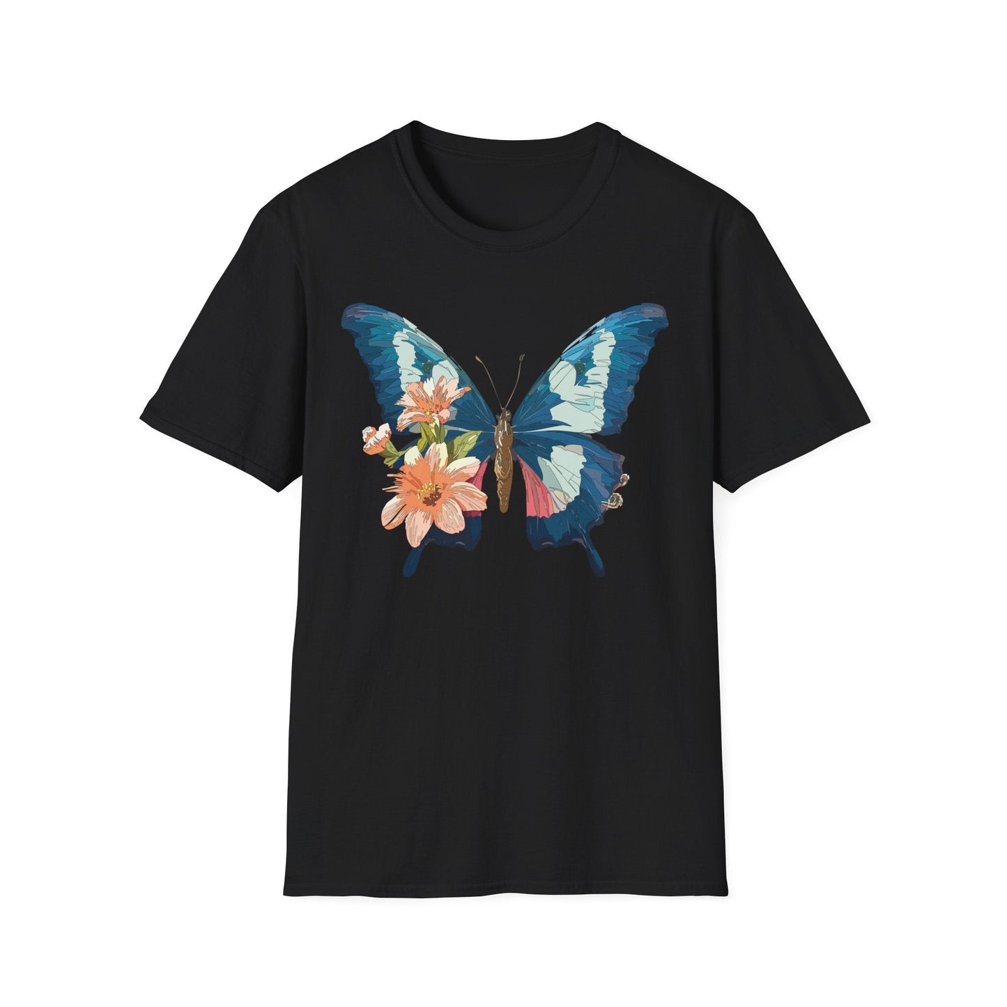 Butterfly Themed Unisex T Shirt Monarch Design Softstyle 64000 100 Cotton Tee For Everyday Comfort
