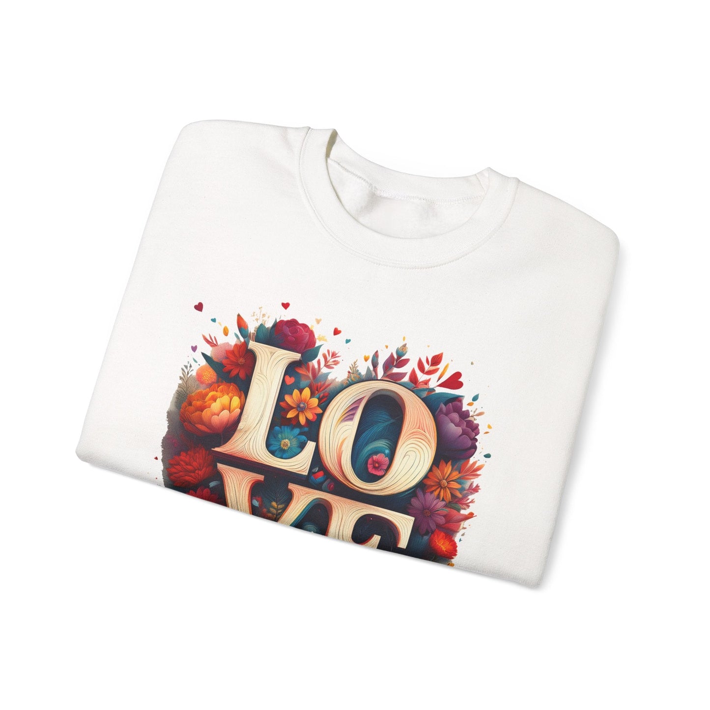 Floral Love Sweatshirt Unisex Valentines Day Gift Love Flower Crewneck Sweatshirt