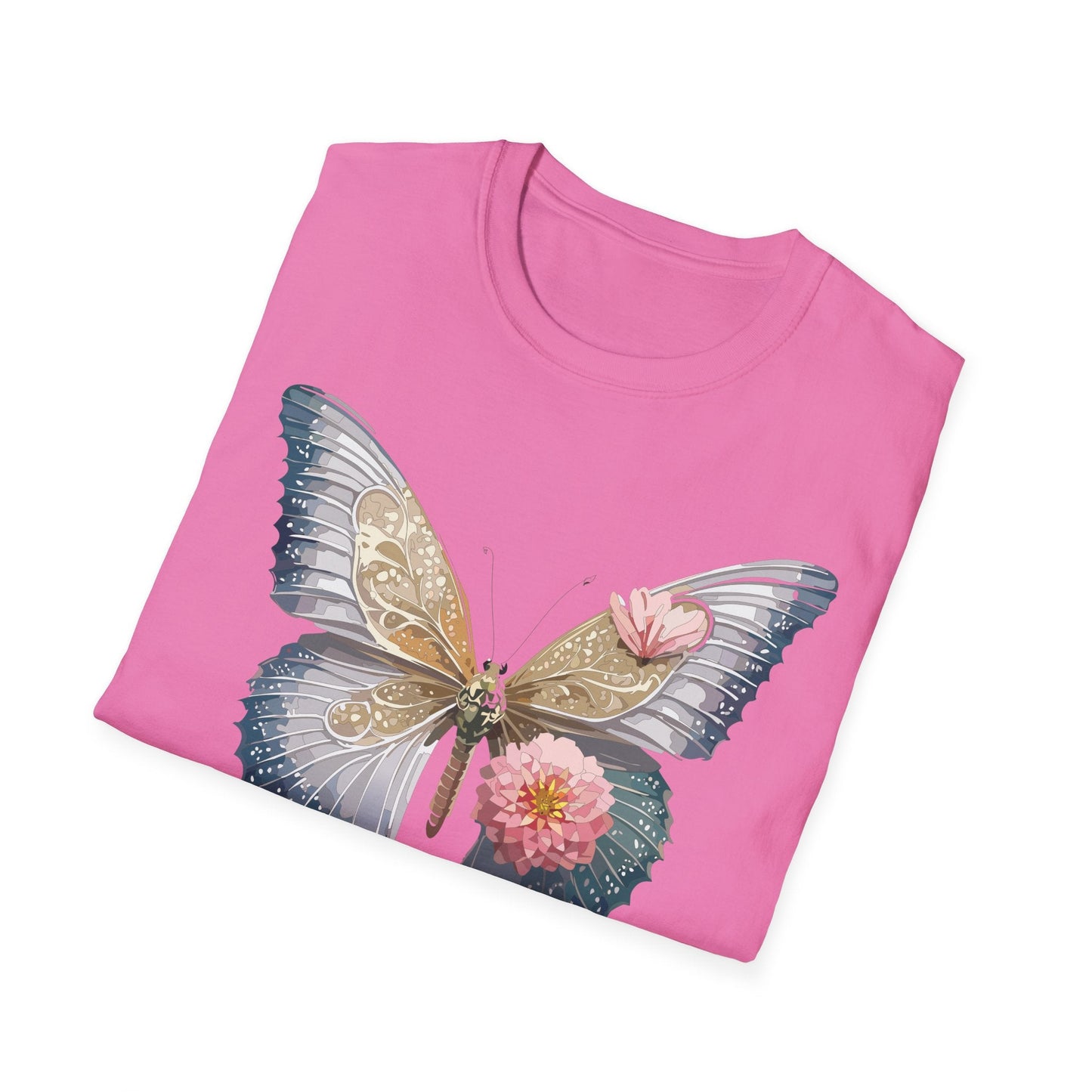 Unisex Monarch Butterfly T Shirt Softstyle Gildan 64000 100 Percent Ring Spun Cotton Tee