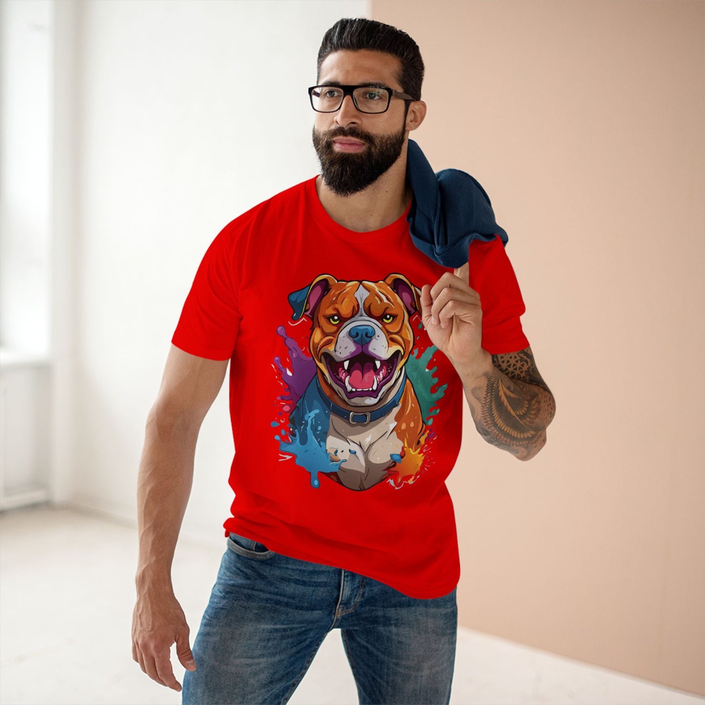 Dog Graphic Unisex 100 Cotton Staple Tee with Animal Design Artwork 34
