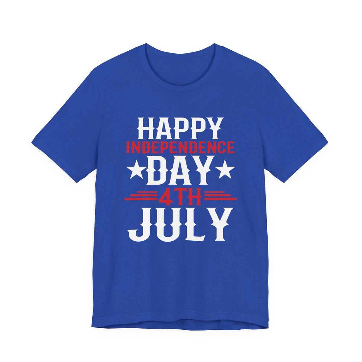 Happy Independence Day 4th July T-Shirt Patriotic Stars Stripes Unisex Cotton 016
