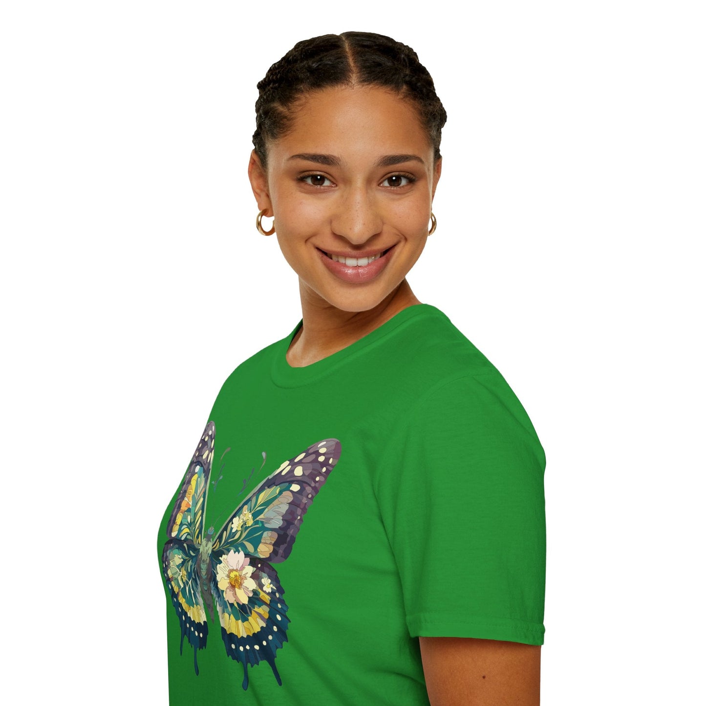 Butterfly Shirt Unisex Monarch Print T Shirt Gildan Softstyle 64000 Lightweight Tee