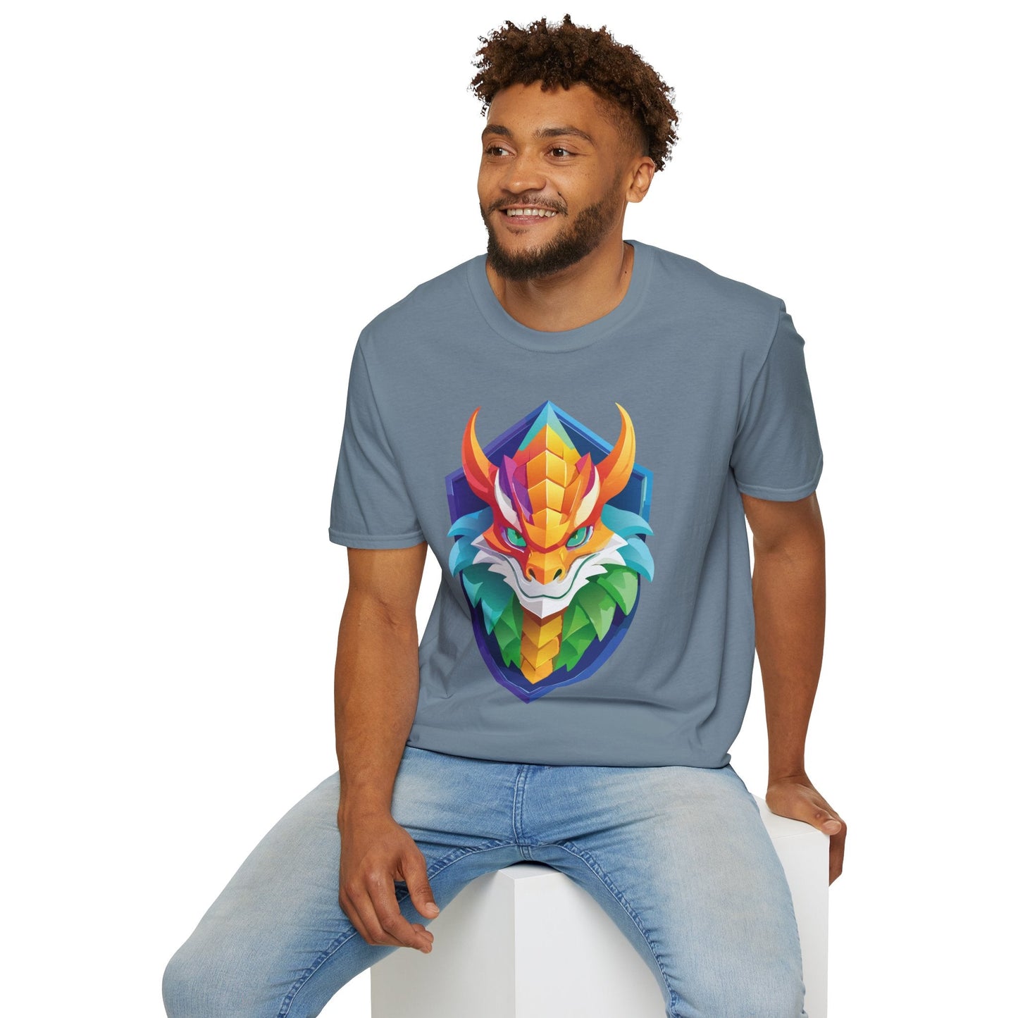 Dragon Graphic Unisex Cotton Softstyle Art Design Tee With Animals 6