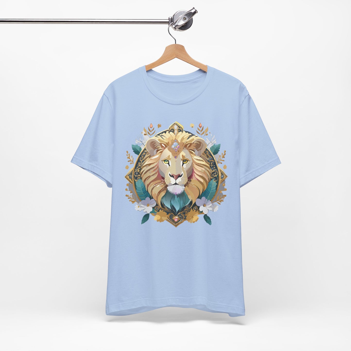 Unisex Lion Graphic Tee, Animal Shirt, Tee Shirt with Lion, Medallion T-Shirt, Animal Medallion Tees 2