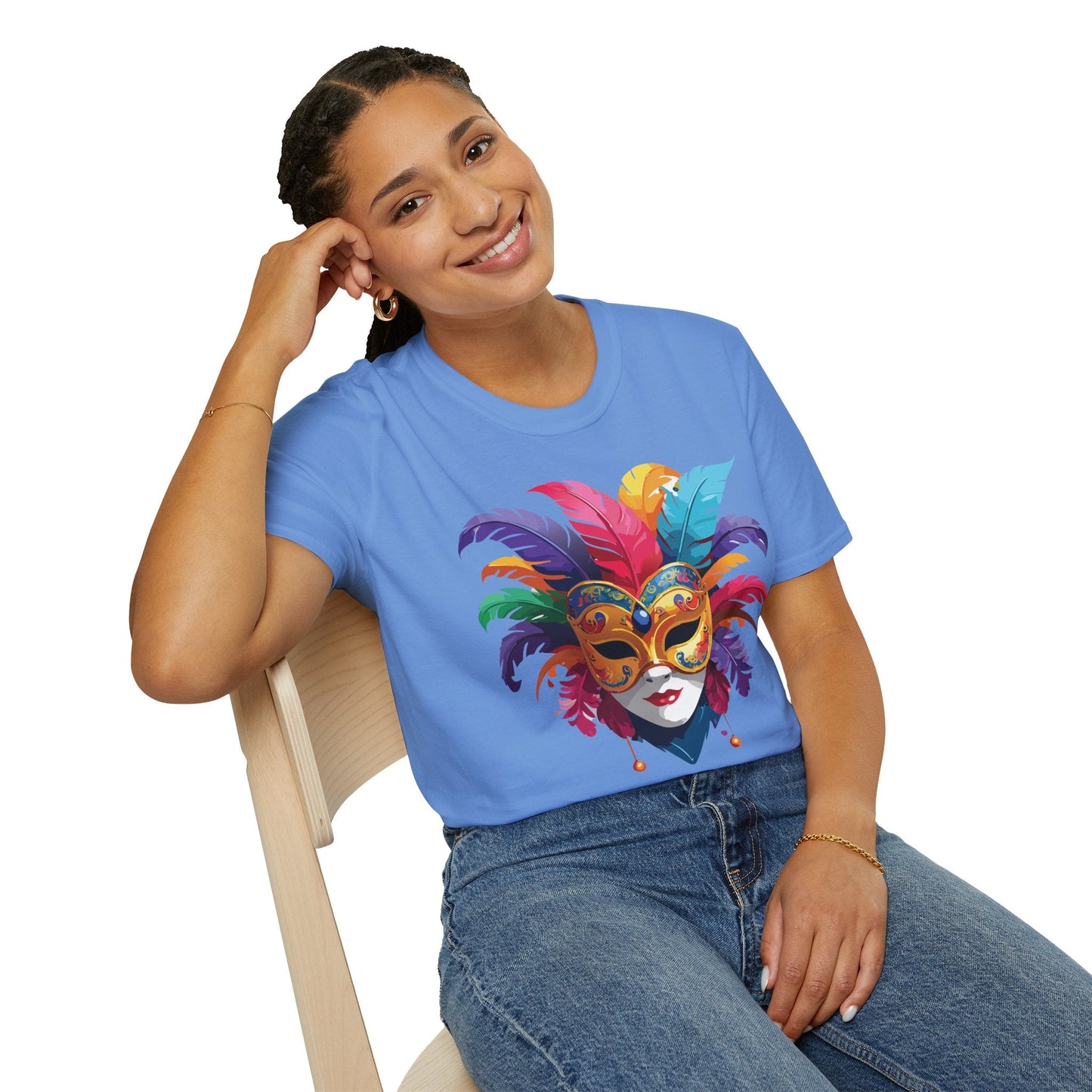 Mask Graphic Unisex Cotton Masquerade Design Artwork Tee 9