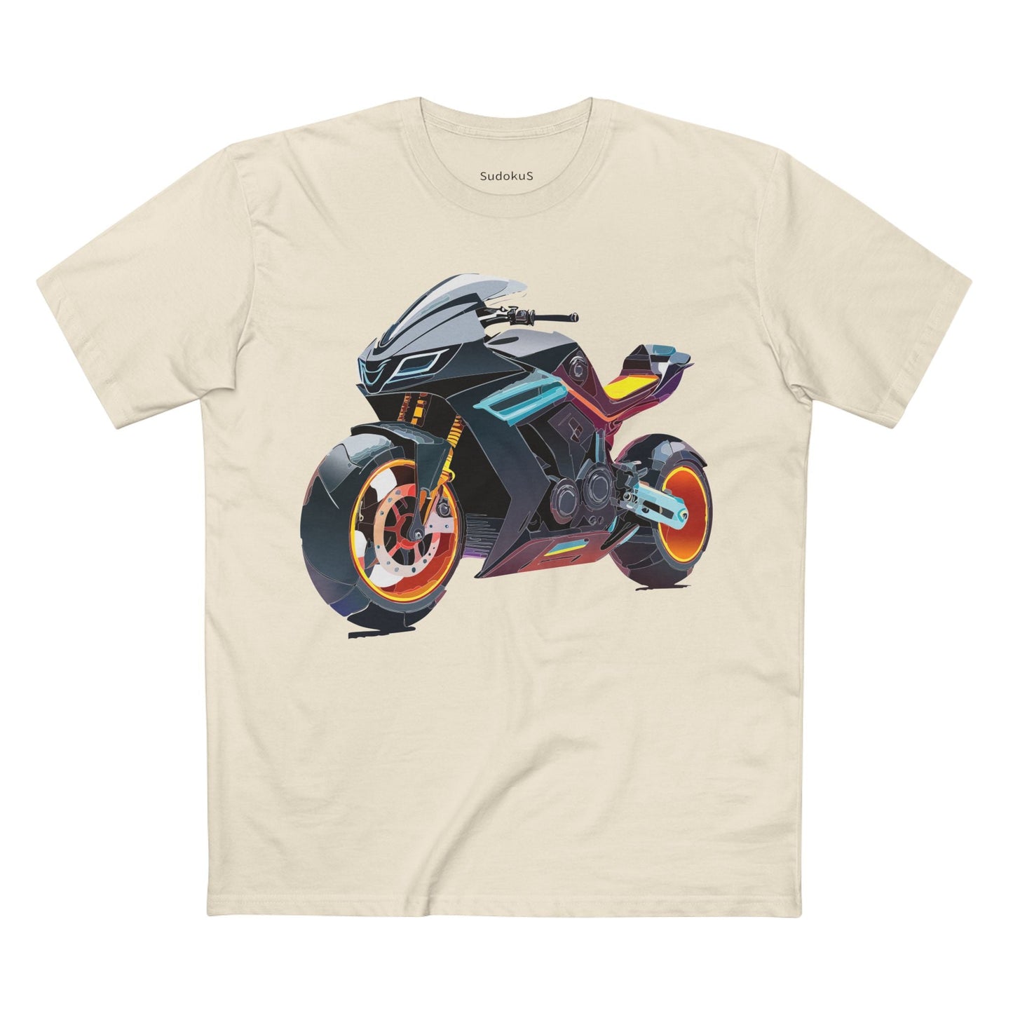 Moto Bike Graphic Unisex 100 Cotton Staple Tee 34
