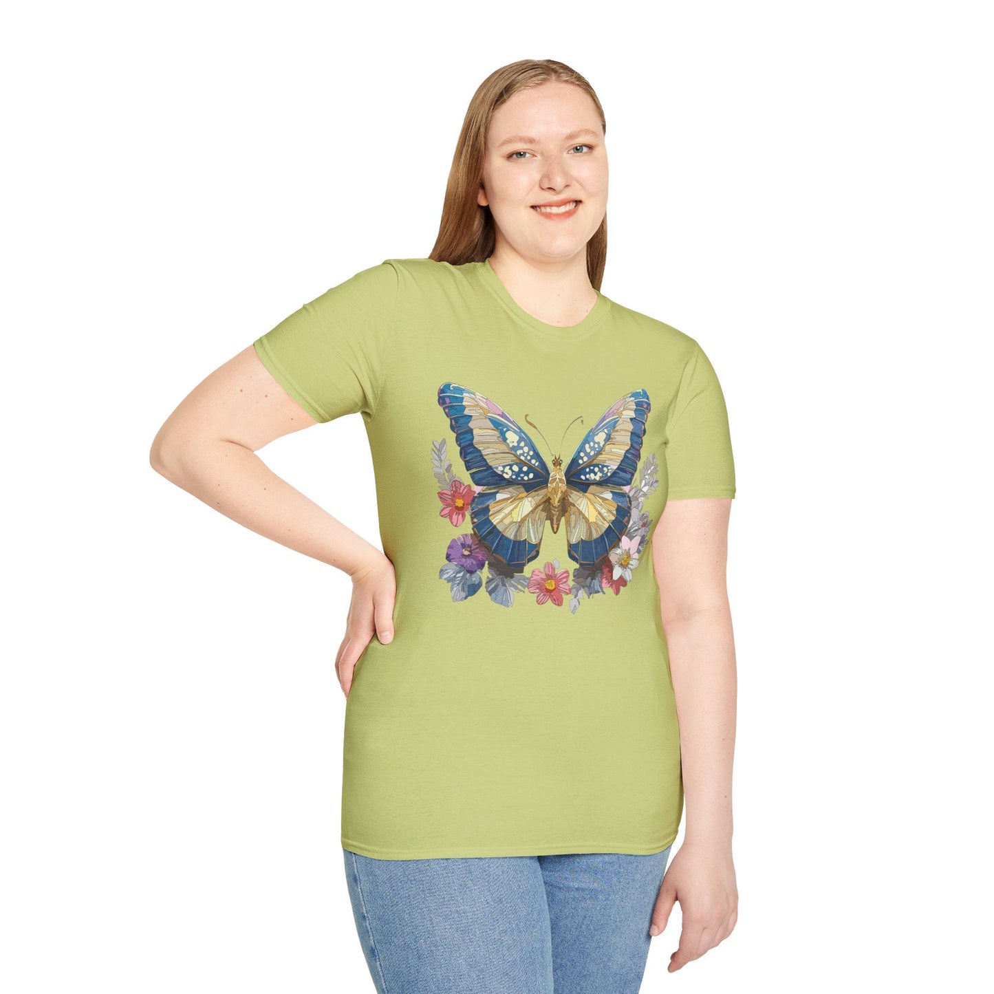 Butterfly Unisex Short Sleeve Tee Shirt Gildan Softstyle 64000 Monarch Design Graphic Tee
