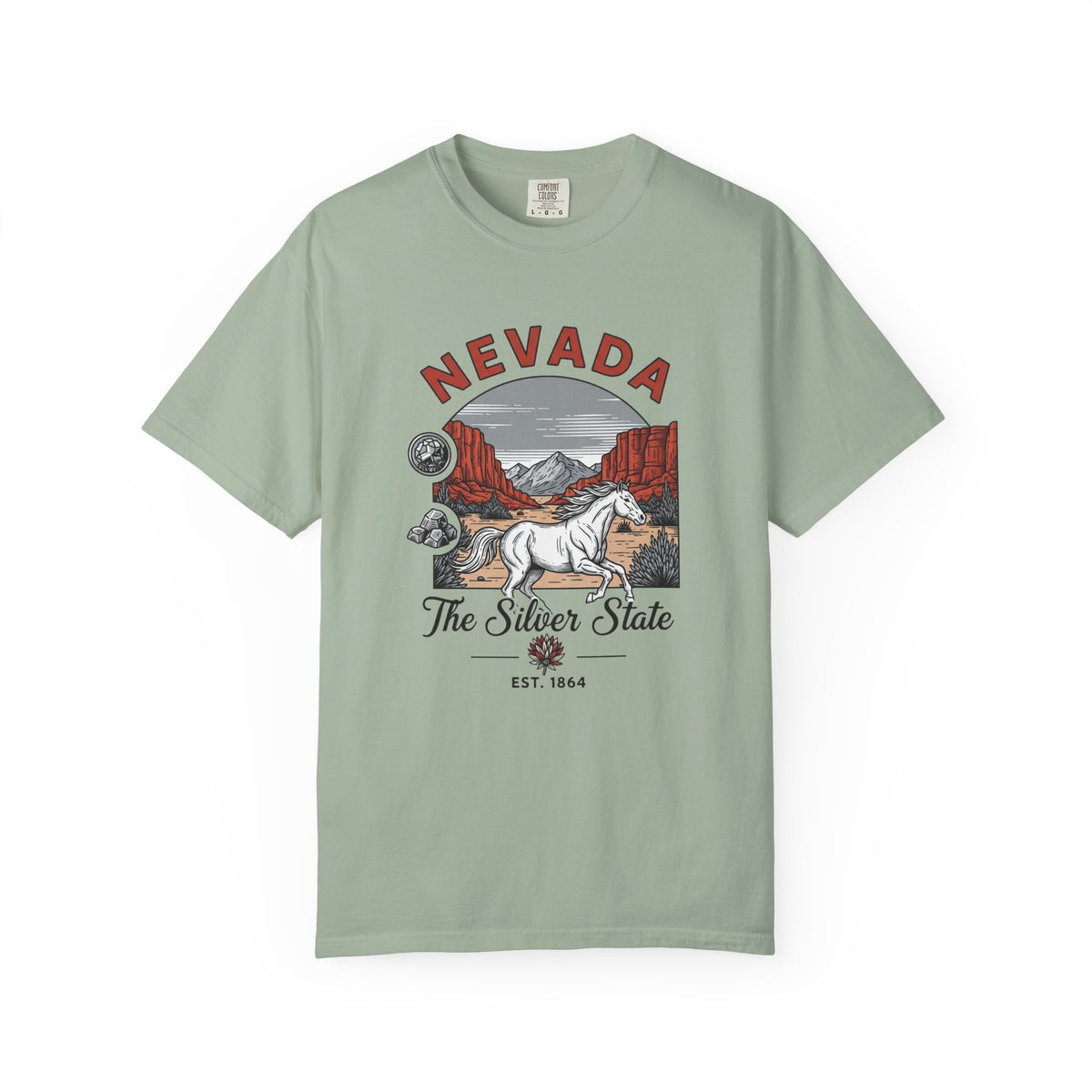 Nevada State Vintage Travel Tourist Graphic Tee Unisex 100 Cotton Comfort Colors T-Shirt