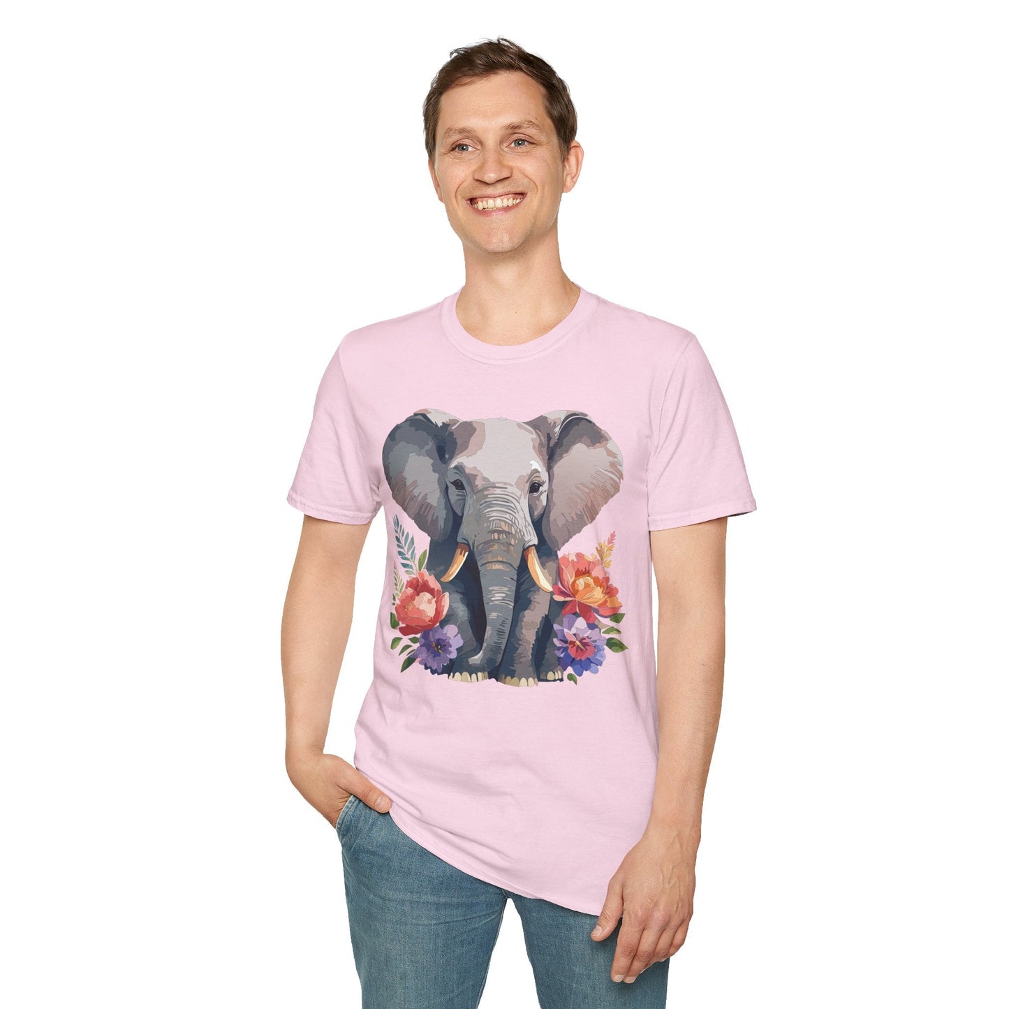 Elephant T Shirt Unisex Gildan Softstyle 64000 100 Percent Ring Spun Cotton Casual Tee