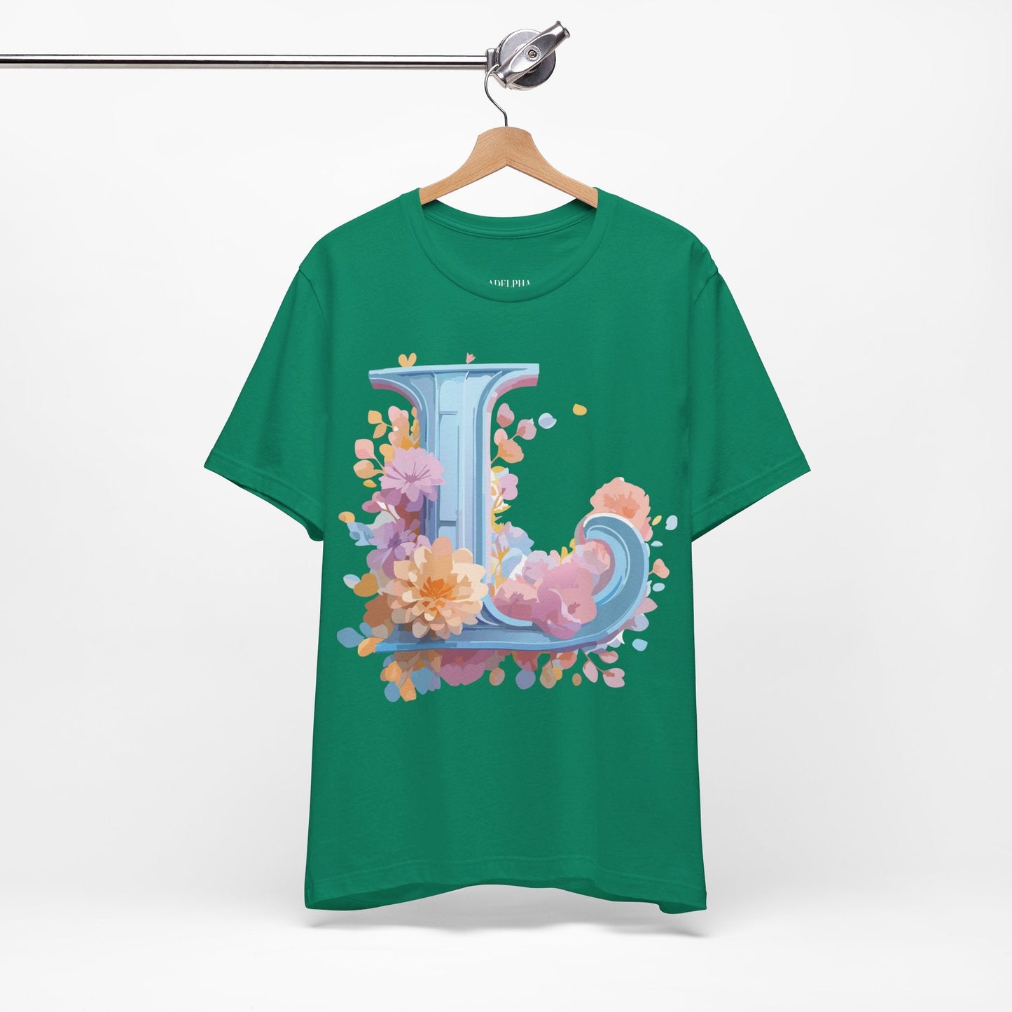 Unisex Letter L Graphic Tee Vintage Inspired Artwork Adelpha Short Sleeve Shirt Premium