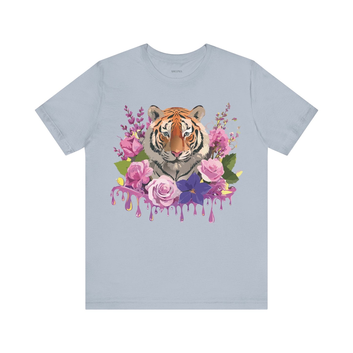 Tiger Graphic Tee Unisex Short Sleeve Vintage Inspired Art Design By Adelpha Premium
