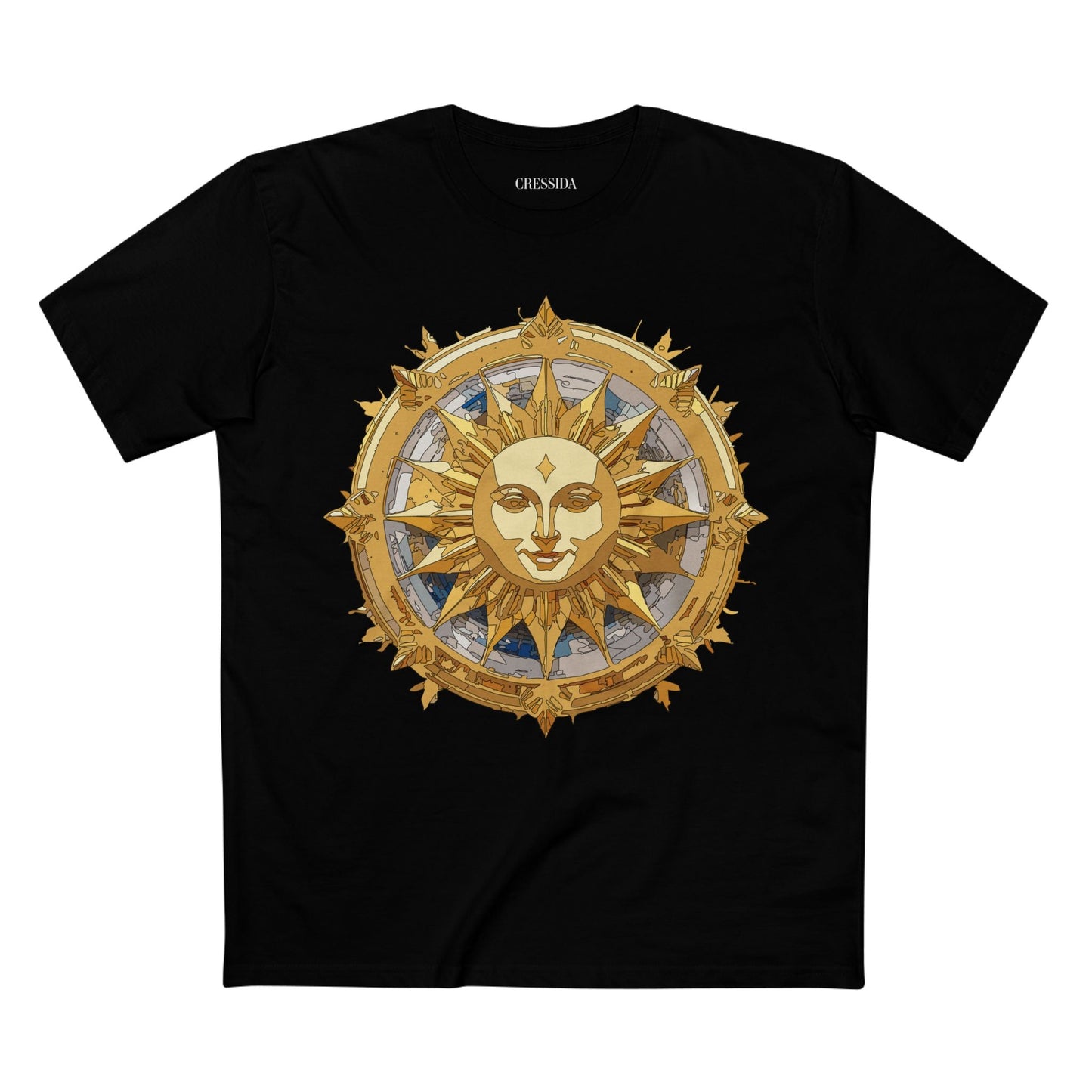 Gold Sun Graphic Unisex 100 Cotton T-Shirt with Golden Art Design 20