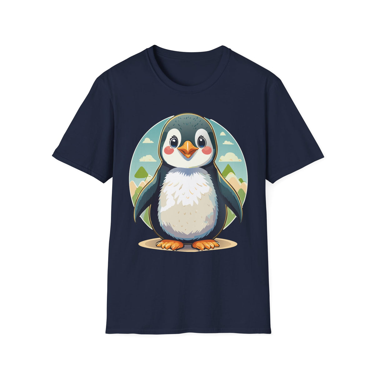Cute Cartoon Penguin T-Shirt | Cute Penguin Illustration Tee, Winter Animal Shirt