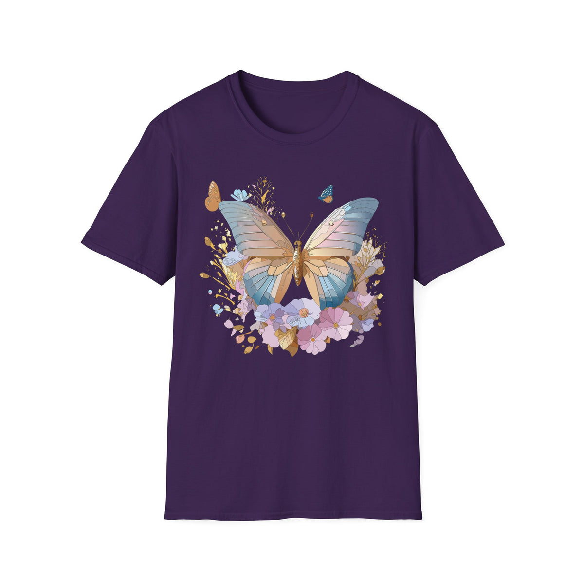 Butterfly Floral Tee — Pastel Garden Butterfly Graphic Tee Unisex 100 Cotton Gildan T-Shirt