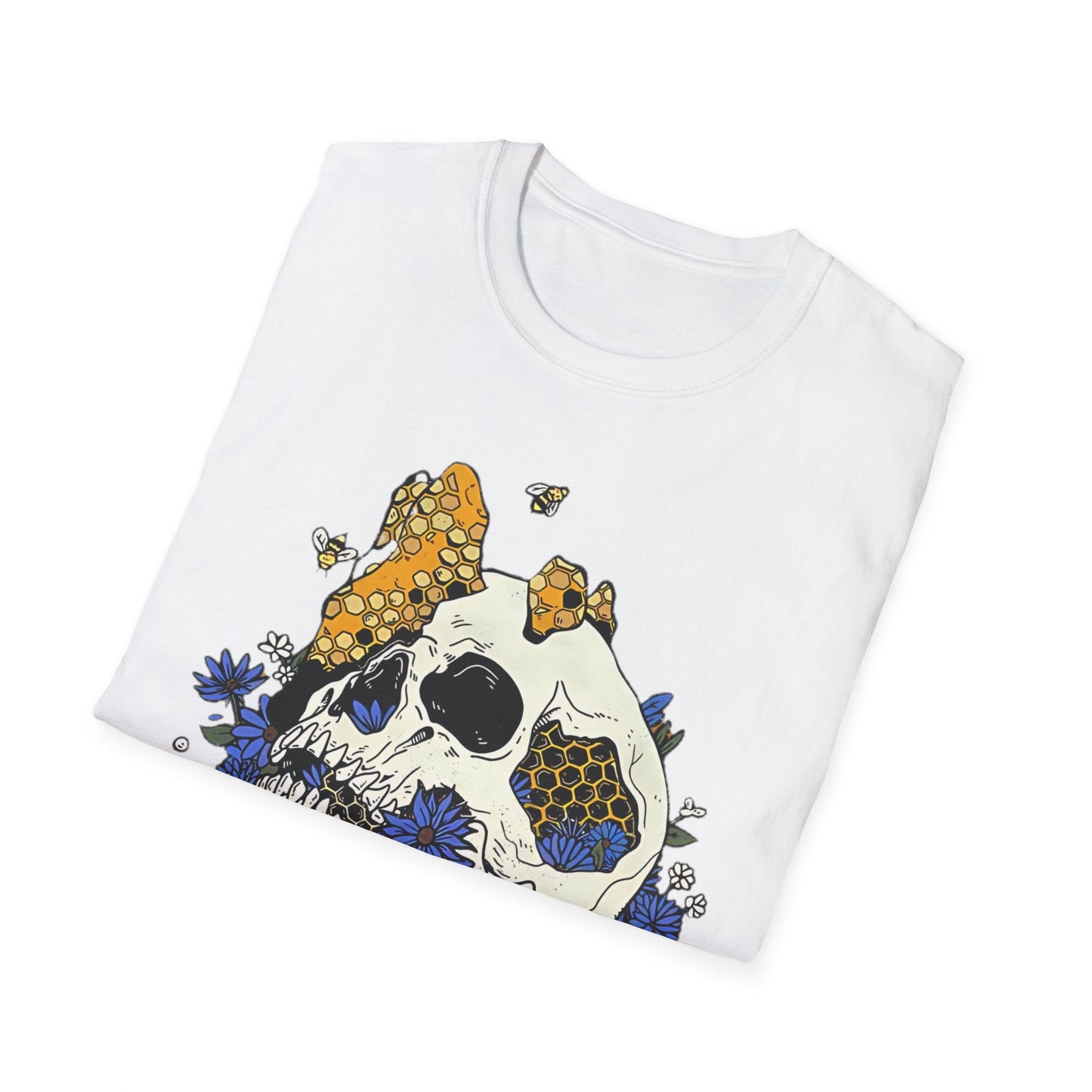 Skull Tee Shirt Unisex Skeleton Design Gildan Softstyle 64000 100 Percent Ring Spun Cotton Tee