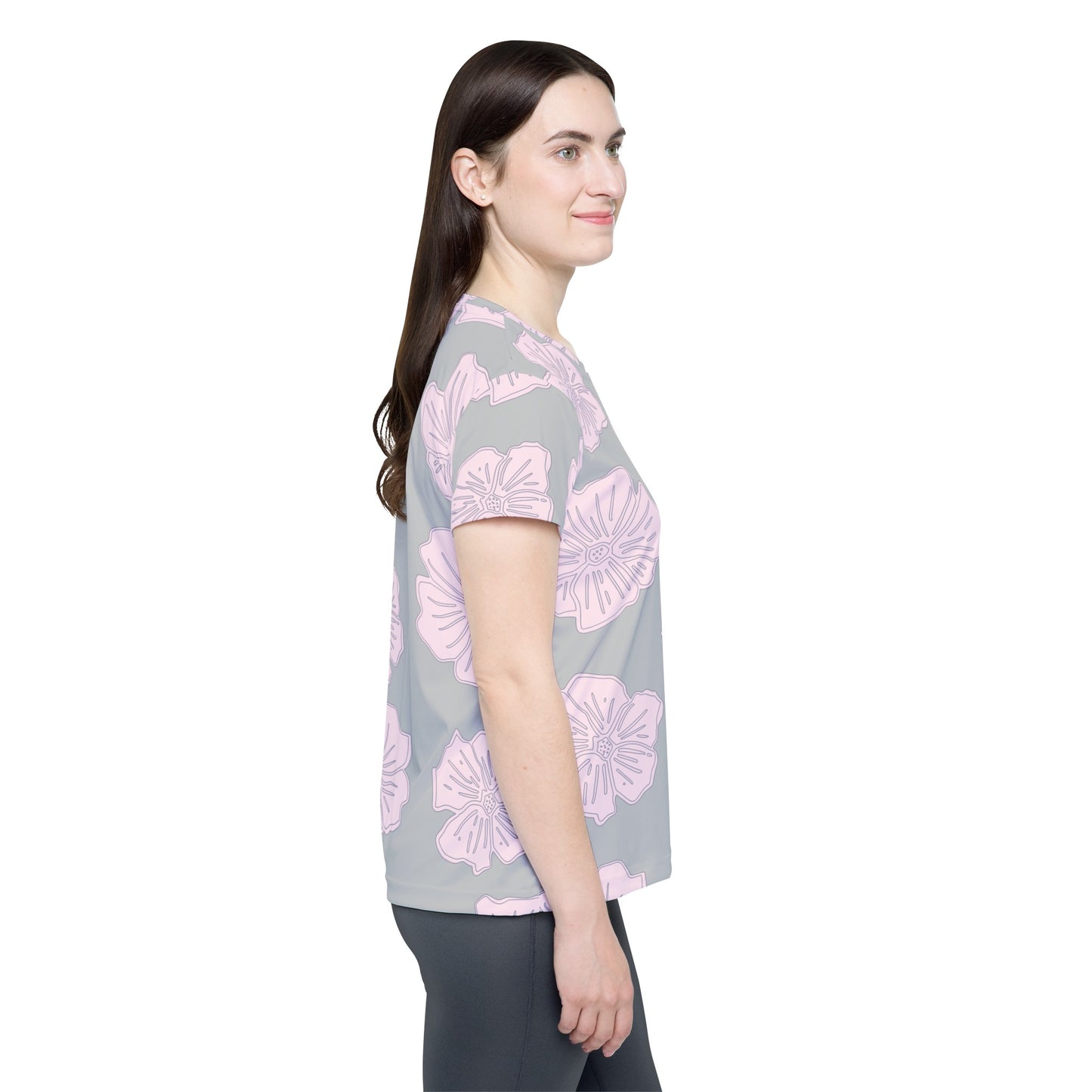 Poly Jersey Tee Shirt with floral prints